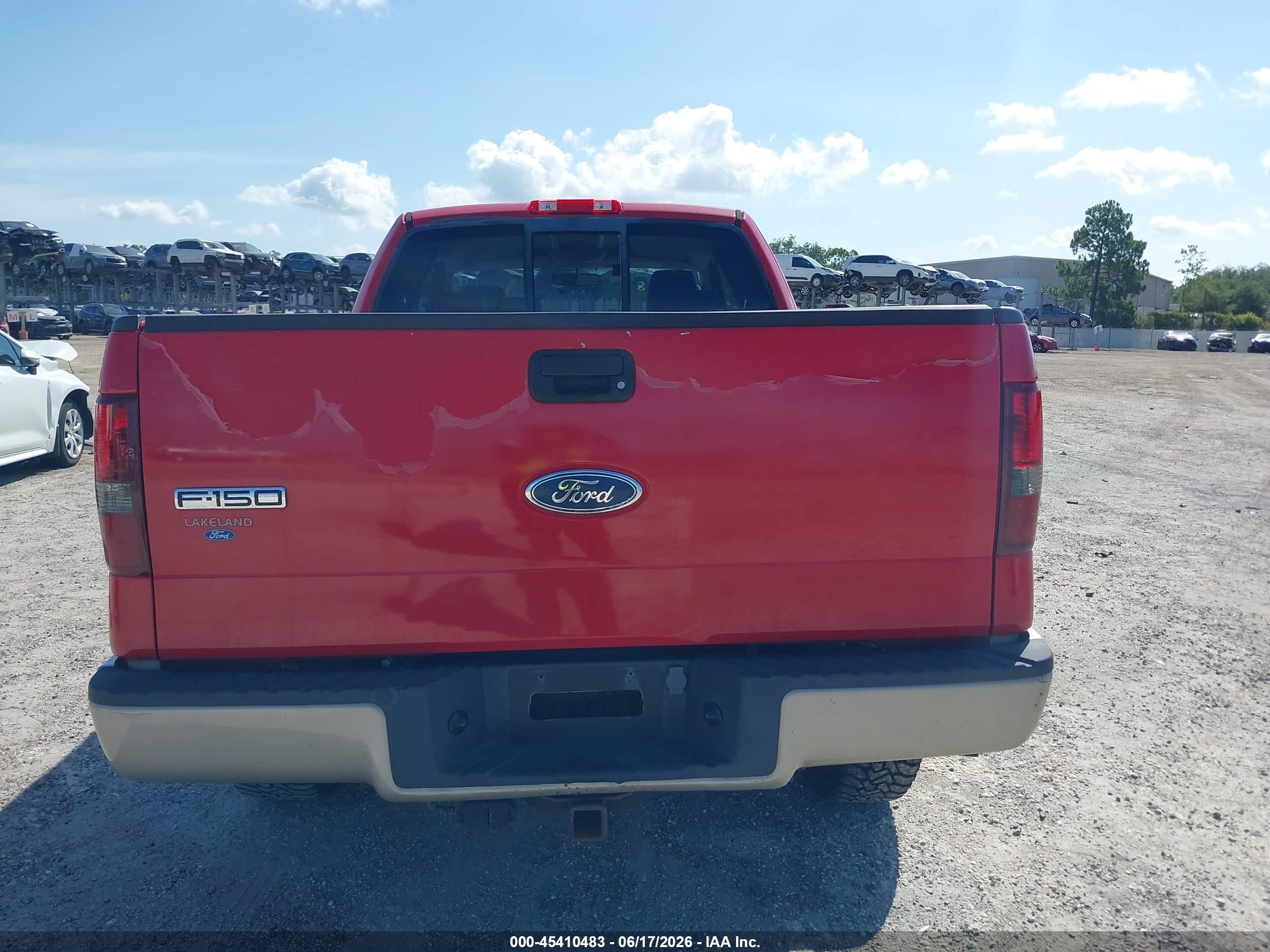 2008 Ford F-150 Lariat Red vin: 1FTPX14V78FB50198