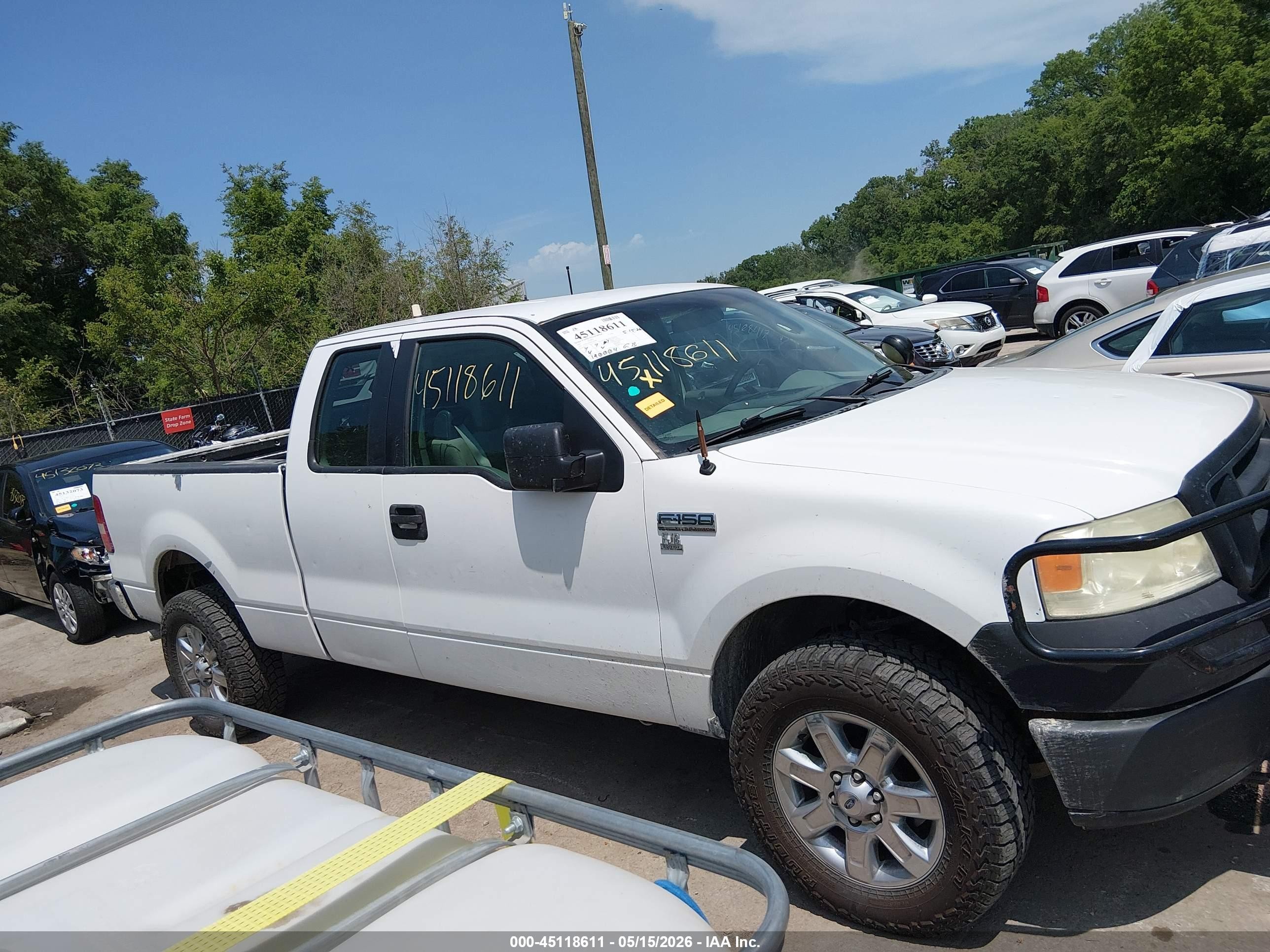 2007 Ford F-150 Fx4/lariat/xl/xlt White vin: 1FTPX14V87FA82296