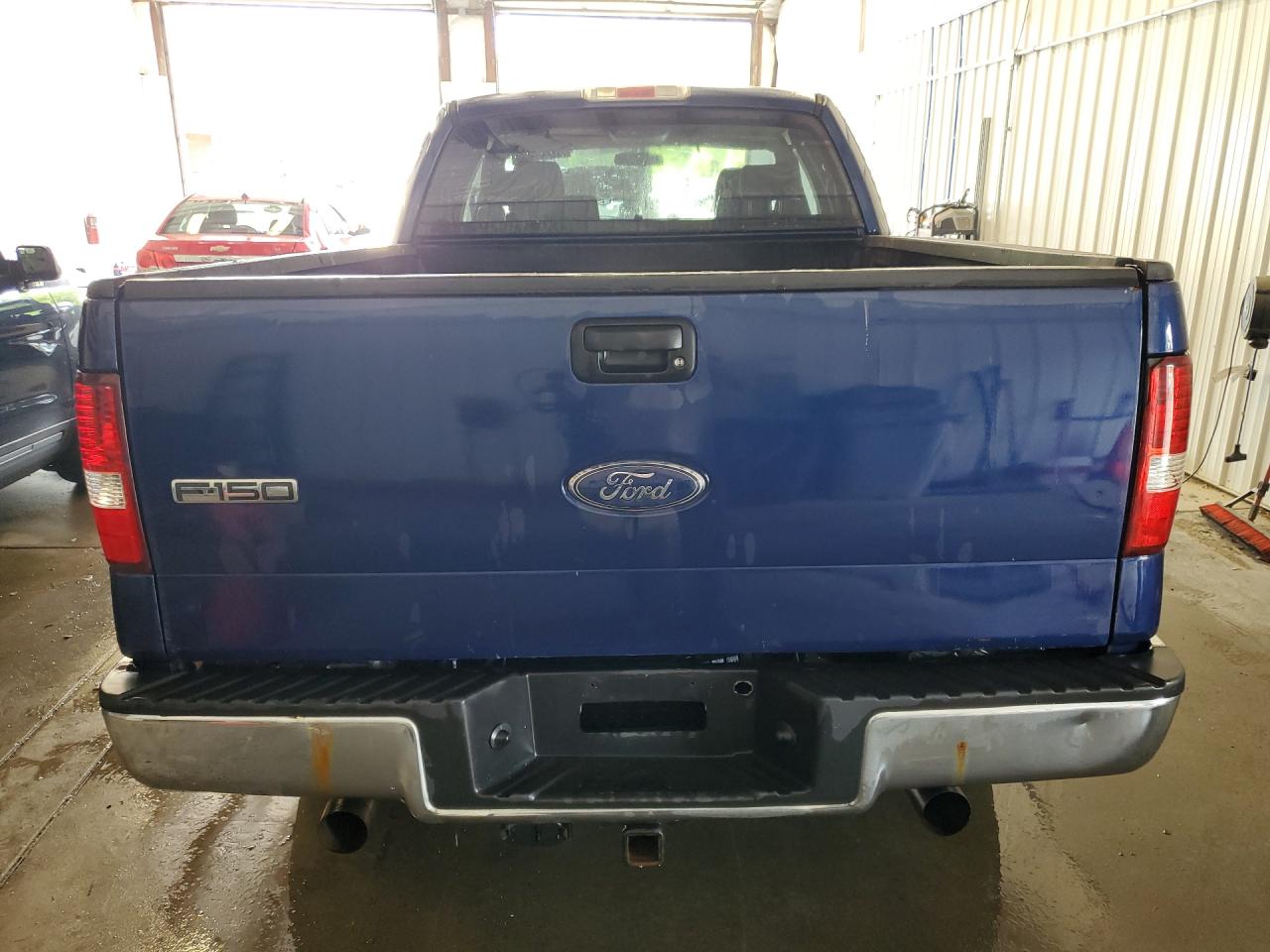 2008 Ford F150 Blue vin: 1FTPX14VX8FA78834 Damage: Rear Metal Bumper Chrome, Dent(S) W/No Paint Dmg, 7 To 8 Inches