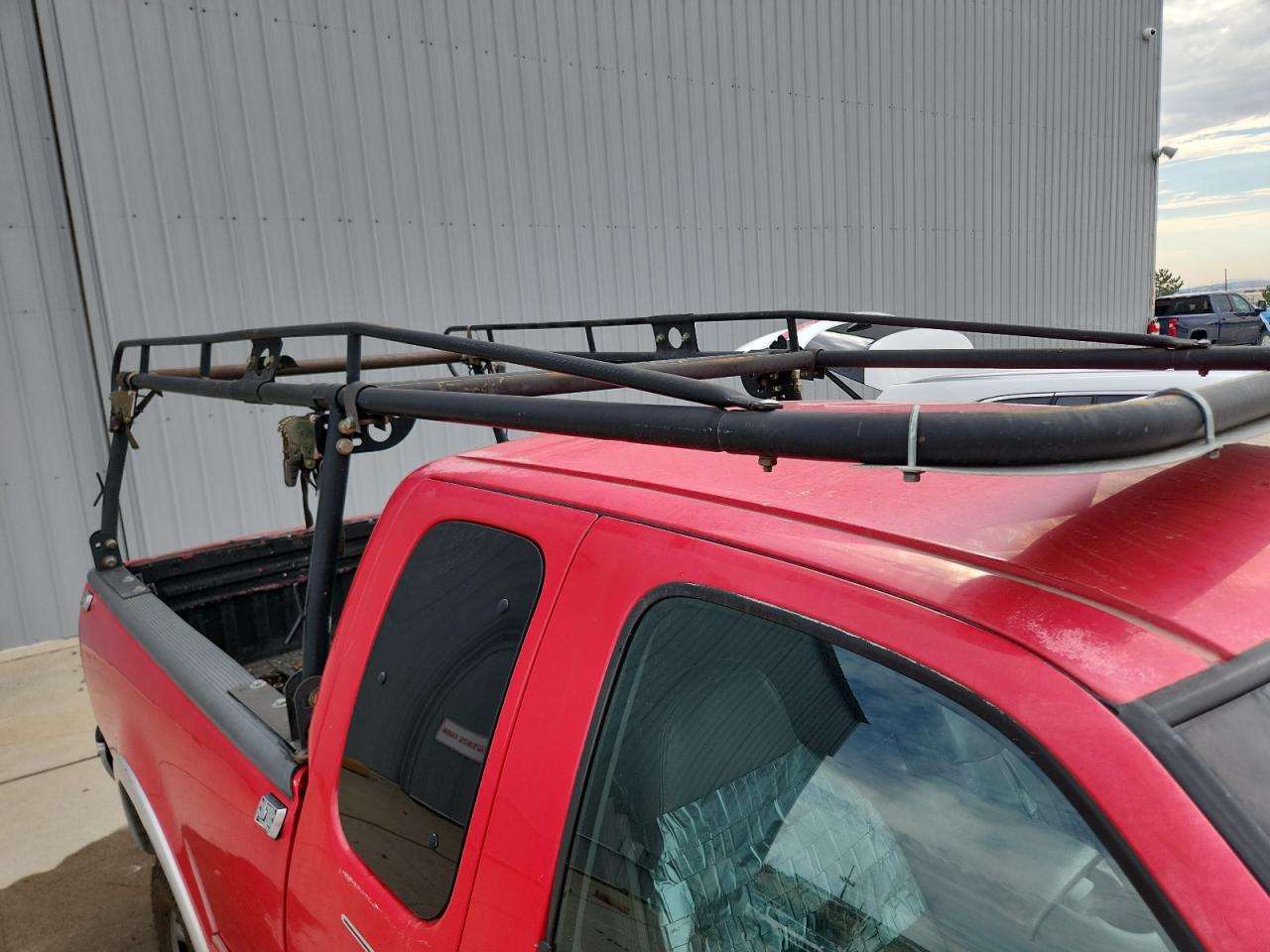 1998 Ford F250 Red vin: 1FTPX28L4WKA85426 Damage: Right Drip Rail, Peeling, 2 To 3 Inches