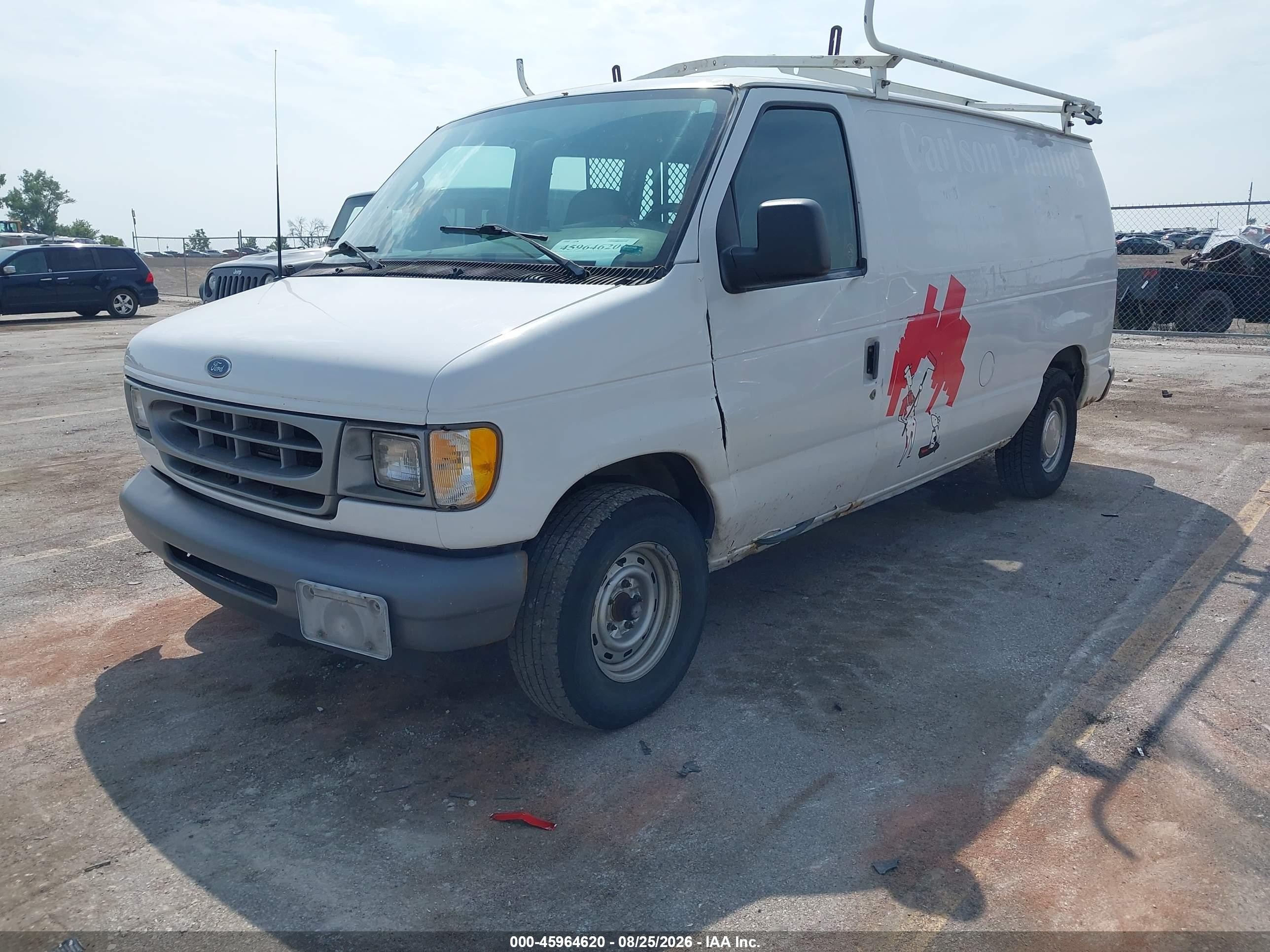 2002 Ford E-150 Commercial/recreational White vin: 1FTRE14202HA47642