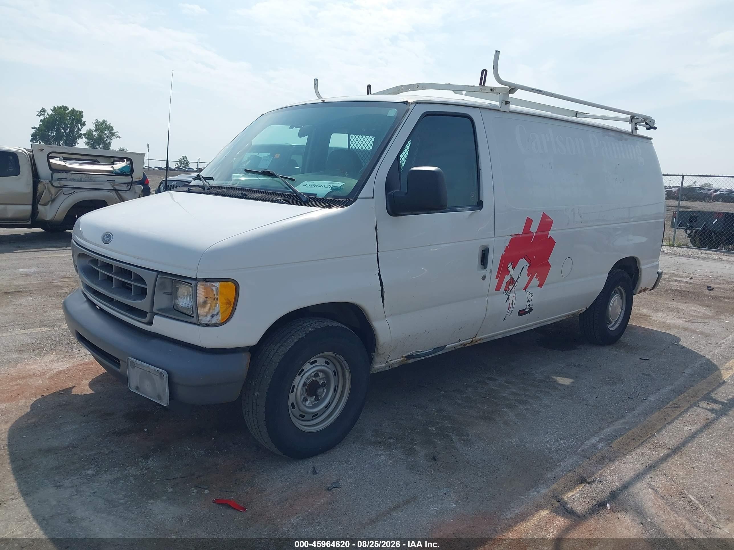 2002 Ford E-150 Commercial/recreational White vin: 1FTRE14202HA47642