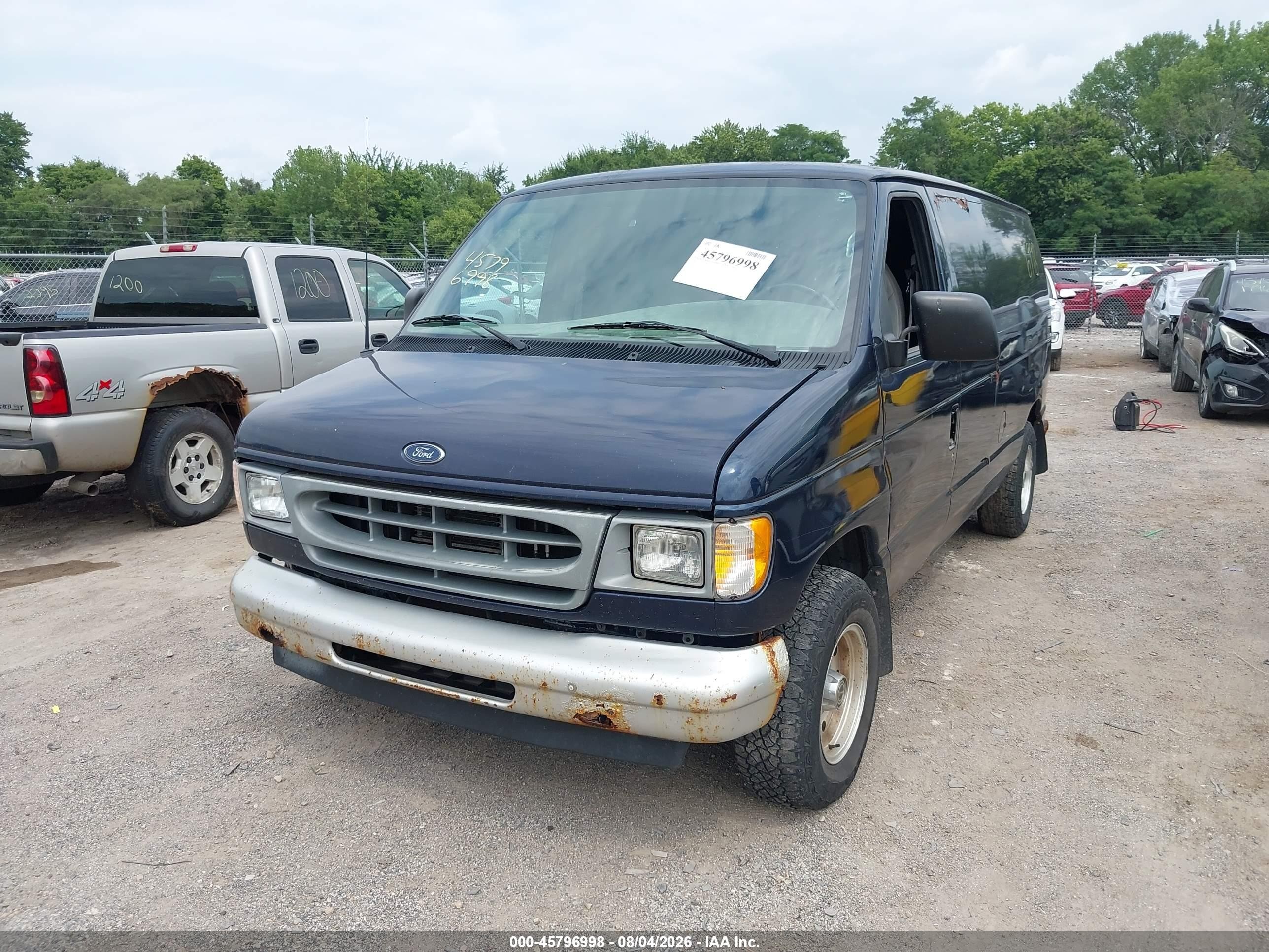 2001 Ford E-150 Commercial/recreational Blue vin: 1FTRE14261HB28773