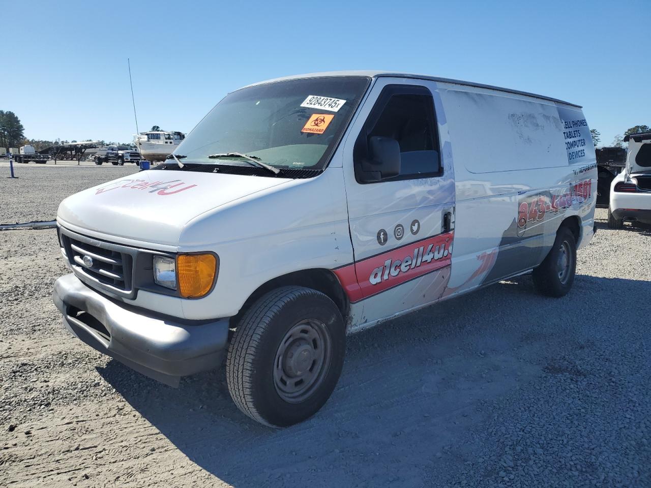 2004 Ford Econoline E150 Van White vin: 1FTRE14W64HA43844