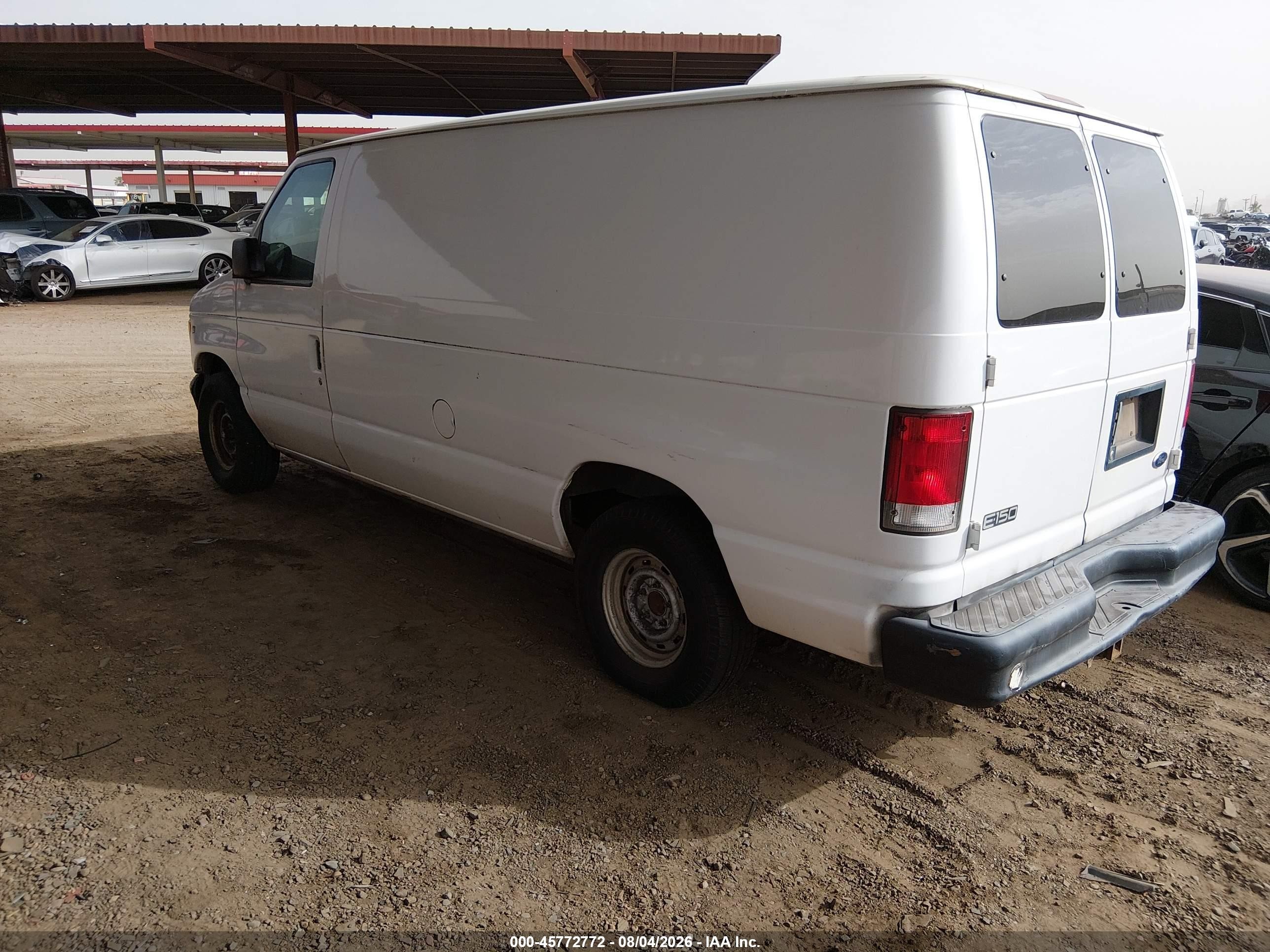 2001 Ford E-150 Commercial/recreational White vin: 1FTRE14W81HA89820
