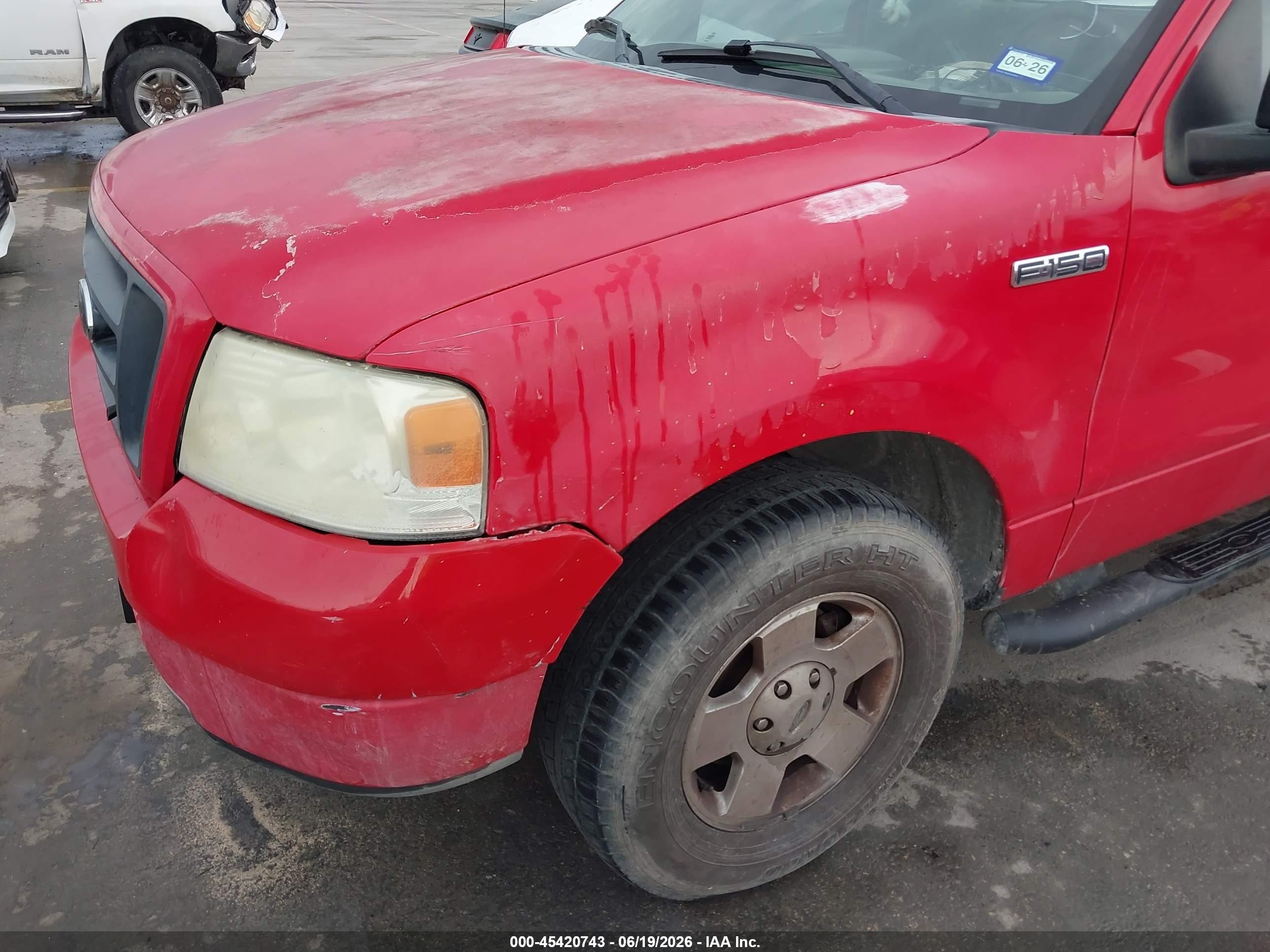 2005 Ford F-150 Stx/xlt Red vin: 1FTRF02295KC23931
