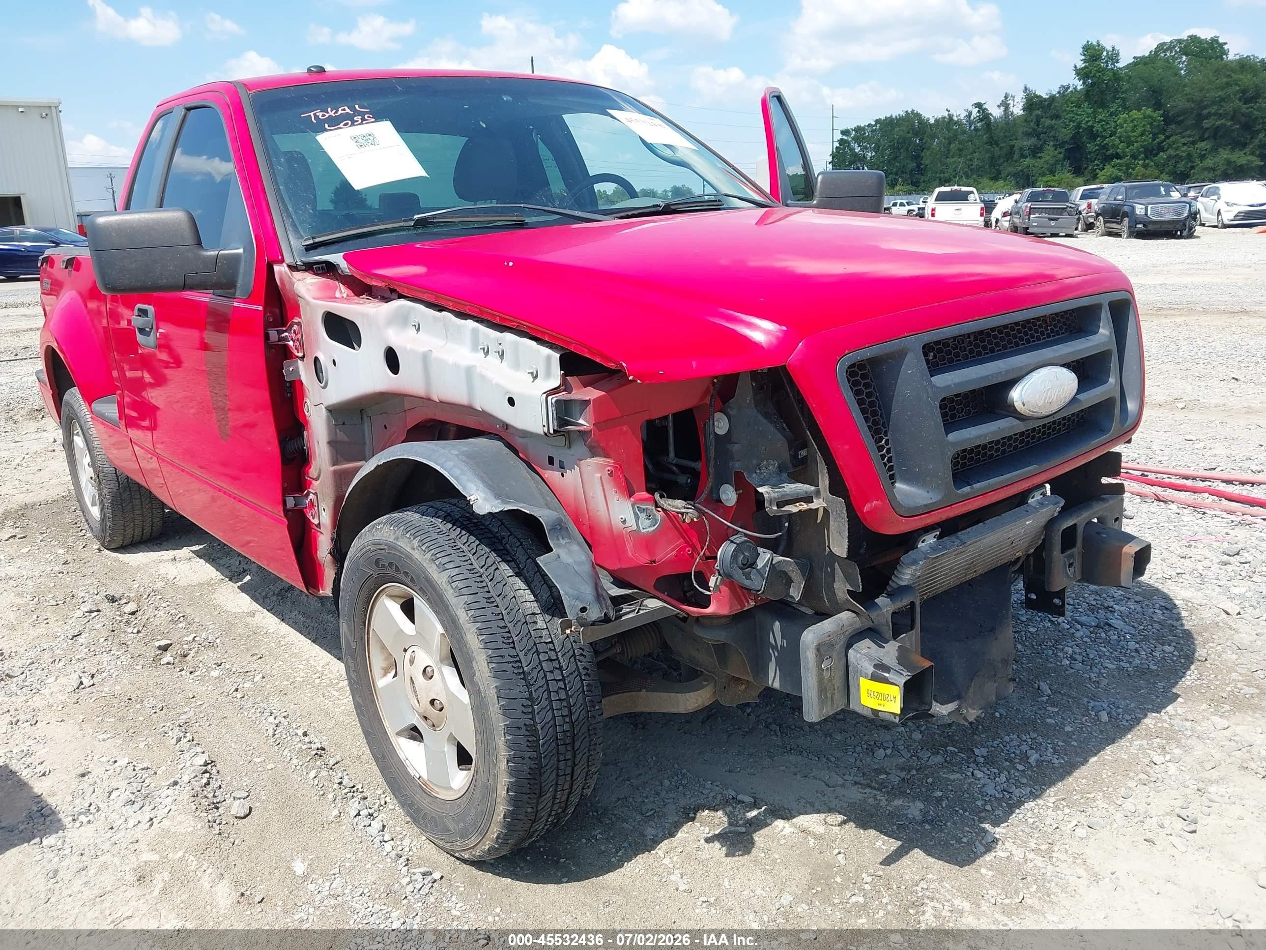 2007 Ford F-150 Stx/xlt Red vin: 1FTRF02W47KD10349