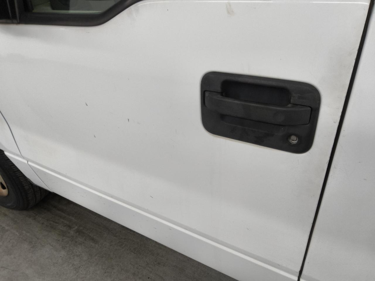 2008 Ford F150 White vin: 1FTRF12248KB70100 Damage: Left Front Door, Heavy Scratch, 1/2 To 1 Inch