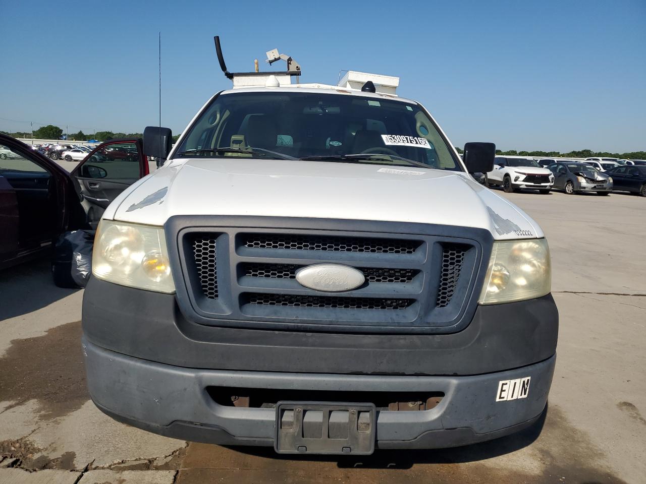 2008 Ford F150 White vin: 1FTRF12268KB70079 Damage: Left Head Lamp, Faded, Repair Required