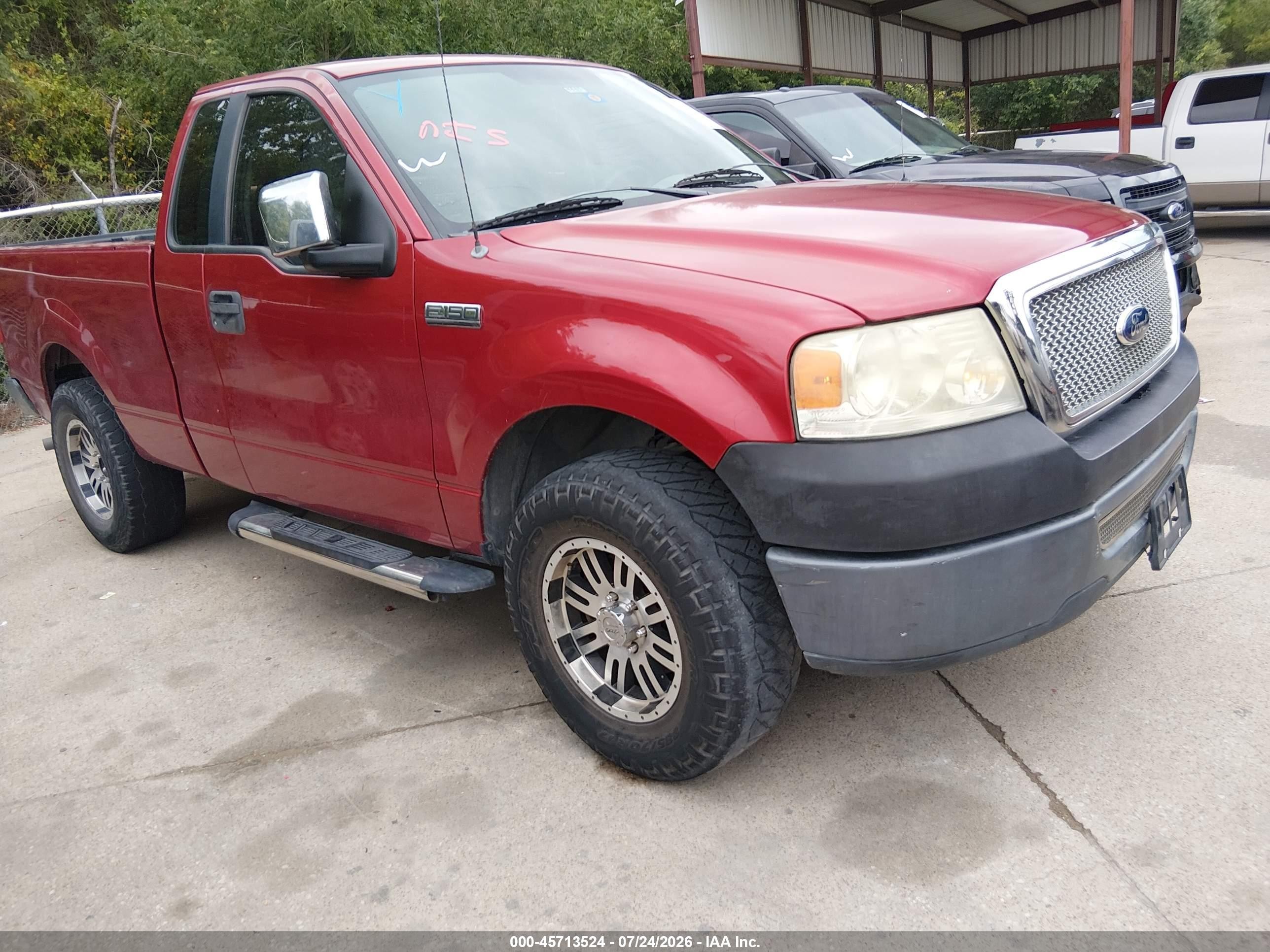 2007 Ford F-150 Stx/xl/xlt Maroon vin: 1FTRF12287NA44643