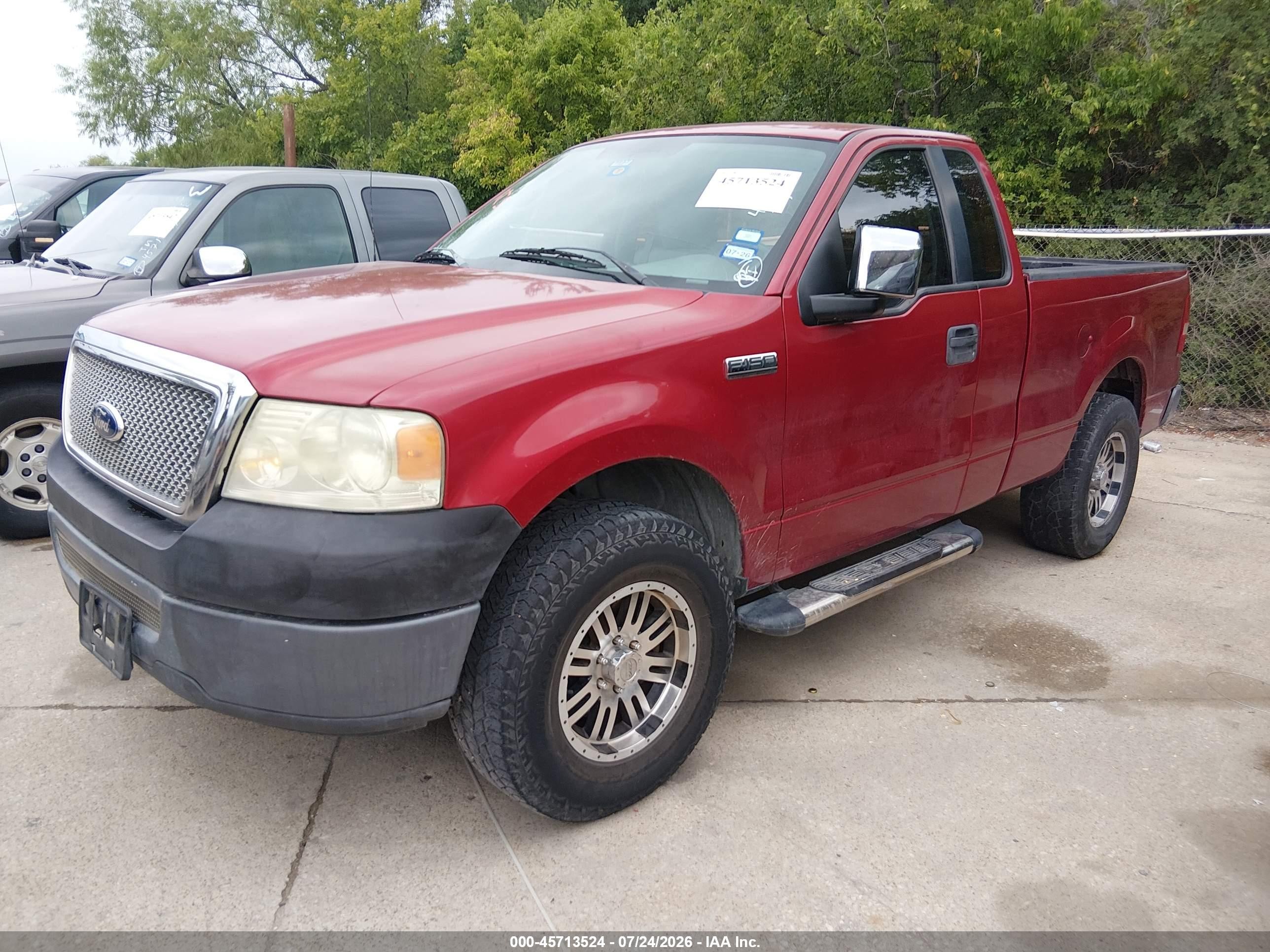2007 Ford F-150 Stx/xl/xlt Maroon vin: 1FTRF12287NA44643