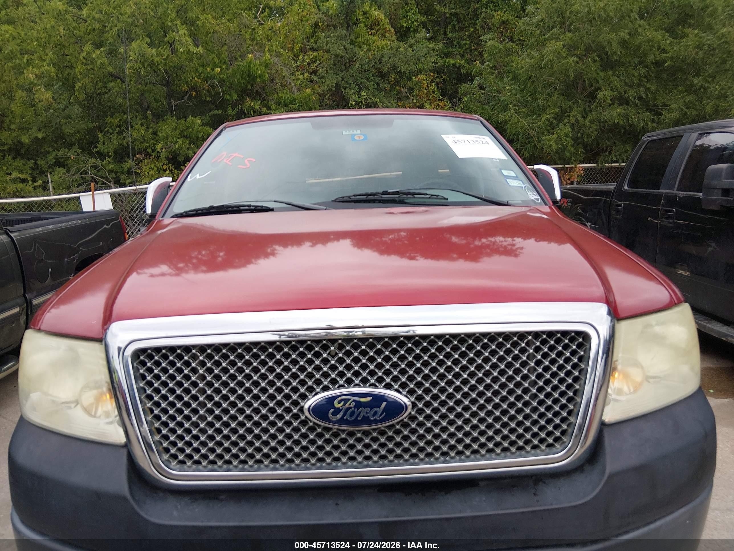 2007 Ford F-150 Stx/xl/xlt Maroon vin: 1FTRF12287NA44643