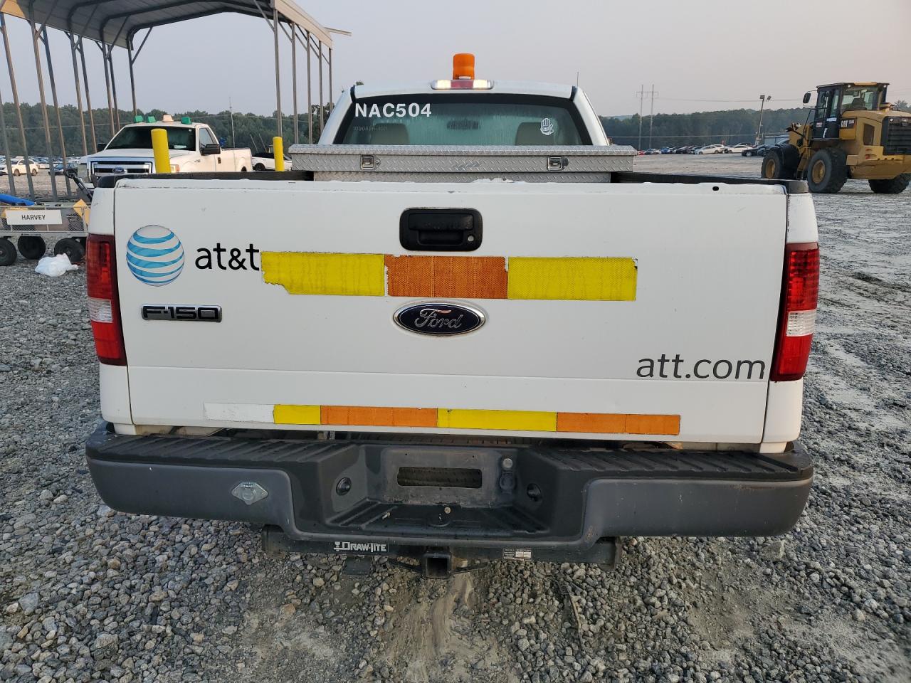 2008 Ford F150 Xl White vin: 1FTRF12288KB80600 Damage: Rear Metal Bumper Painted, Dent(S) W/ Paint Dmg, 2 To 3 Inches
