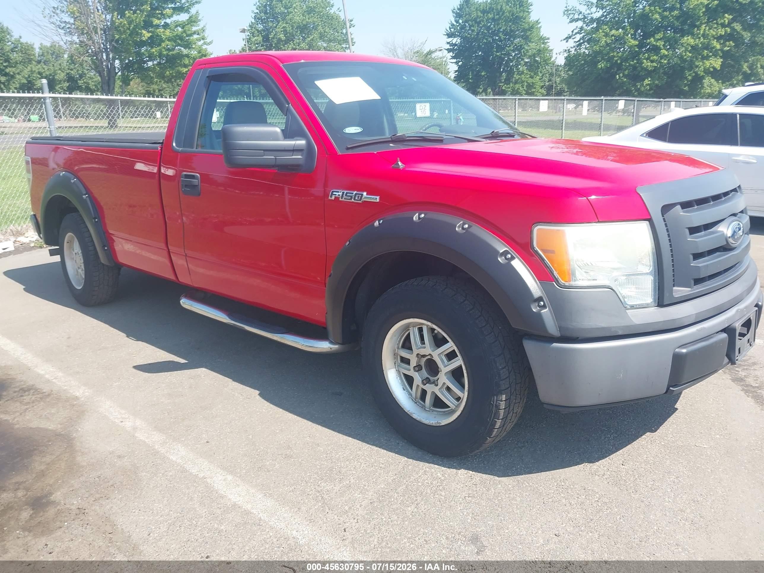 2009 Ford F-150 Xl/xl W/midbox Prep/xlt/xlt W/midbox Prep Red vin: 1FTRF12849KB42545