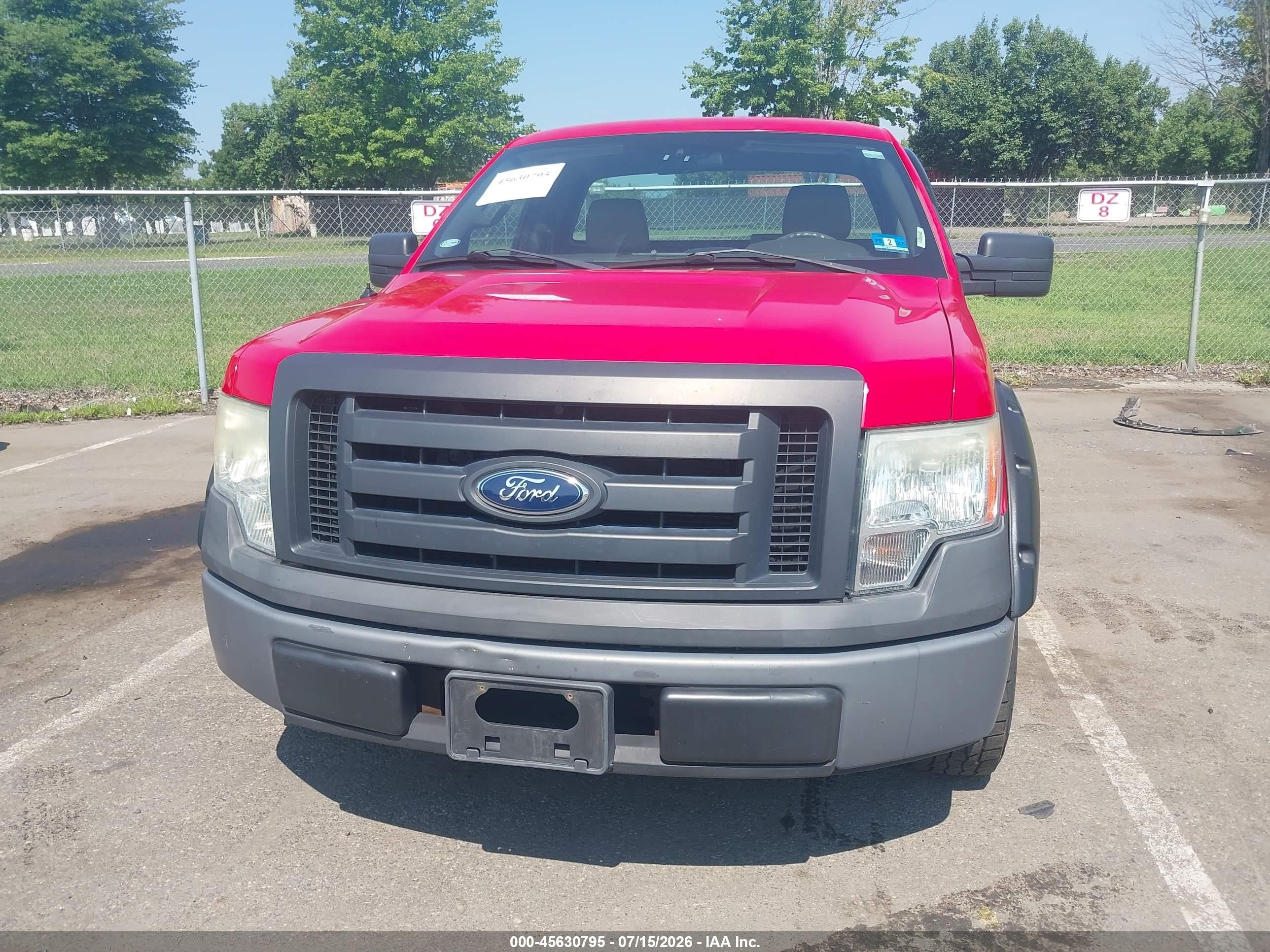 2009 Ford F-150 Xl/xl W/midbox Prep/xlt/xlt W/midbox Prep Red vin: 1FTRF12849KB42545
