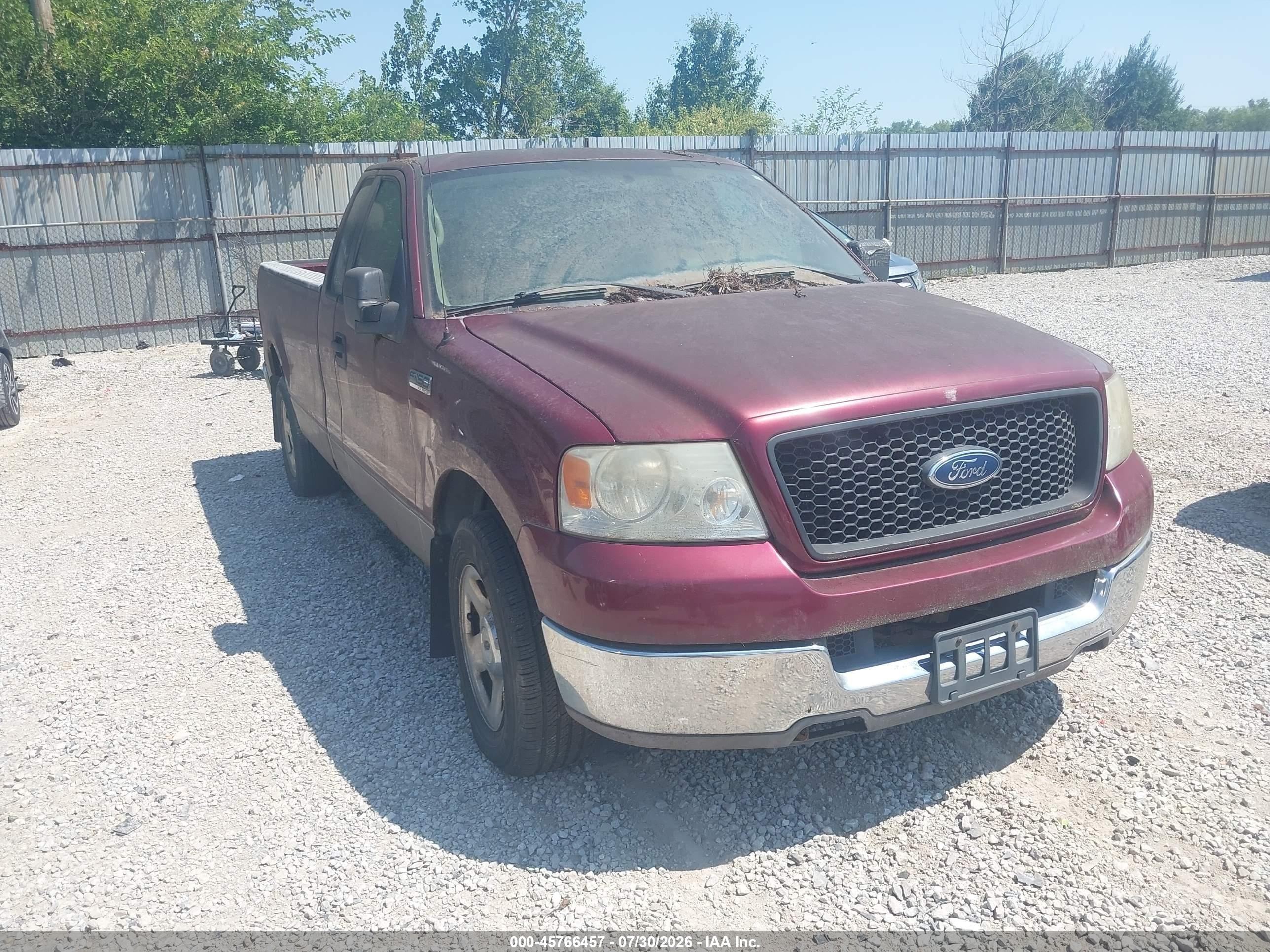 2005 Ford F-150 Stx/xl/xlt Burgundy vin: 1FTRF12W25NA35064