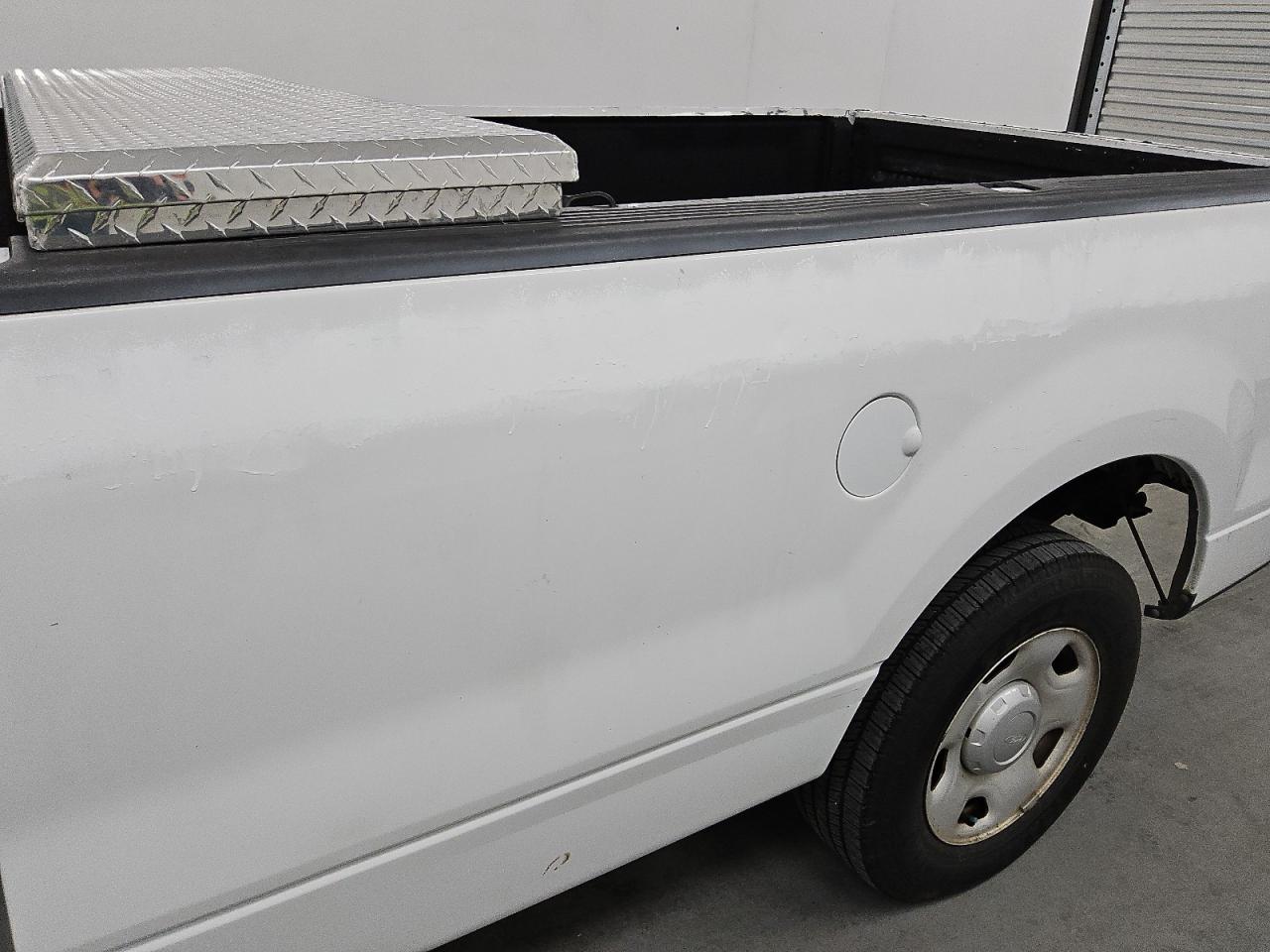 2008 Ford F150 White vin: 1FTRF12W88KE22756 Damage: Left Qtr Panel, Repainted, Substandard Repair