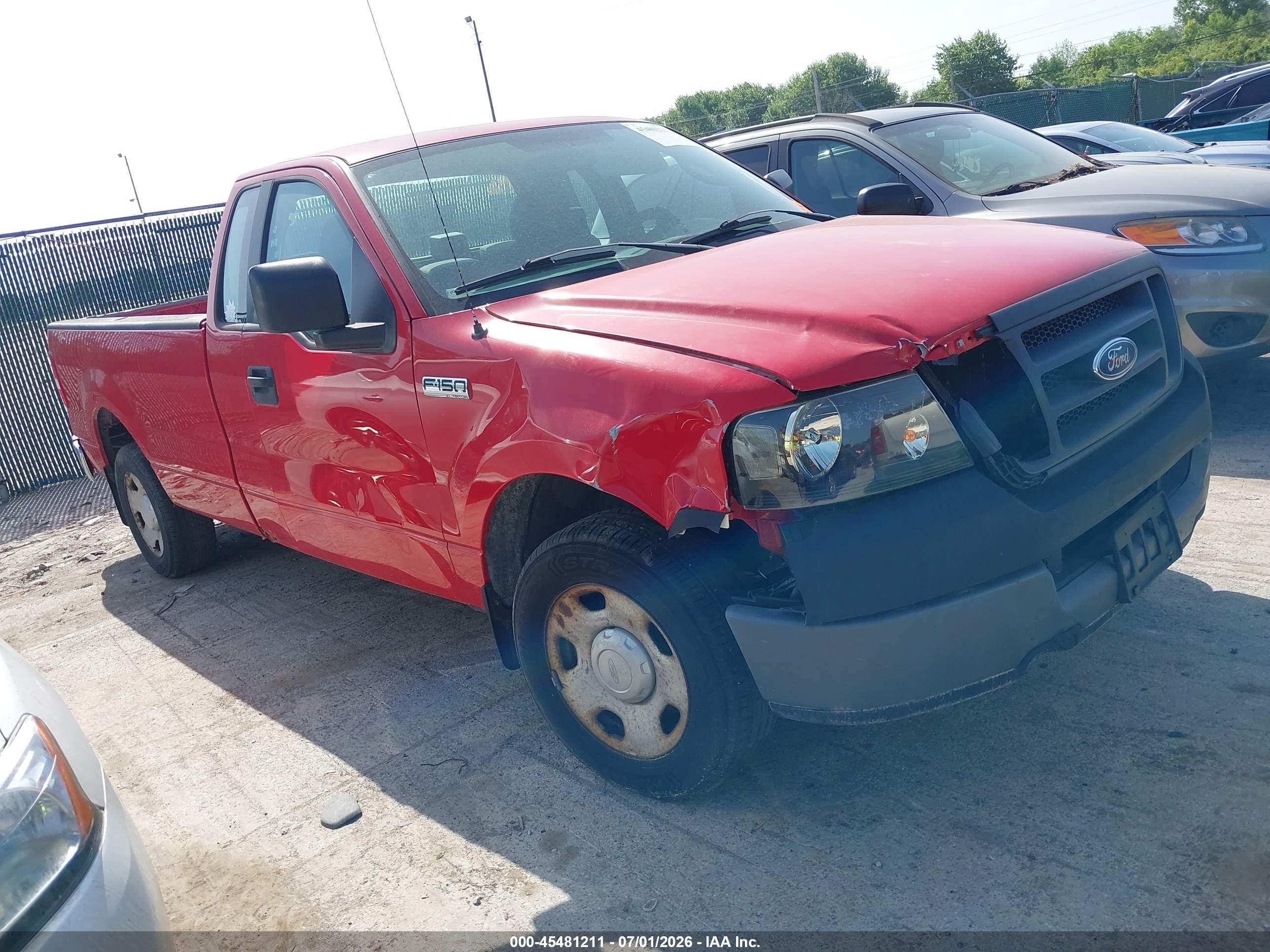2005 Ford F-150 Stx/xl/xlt Red vin: 1FTRF12W95NB25800