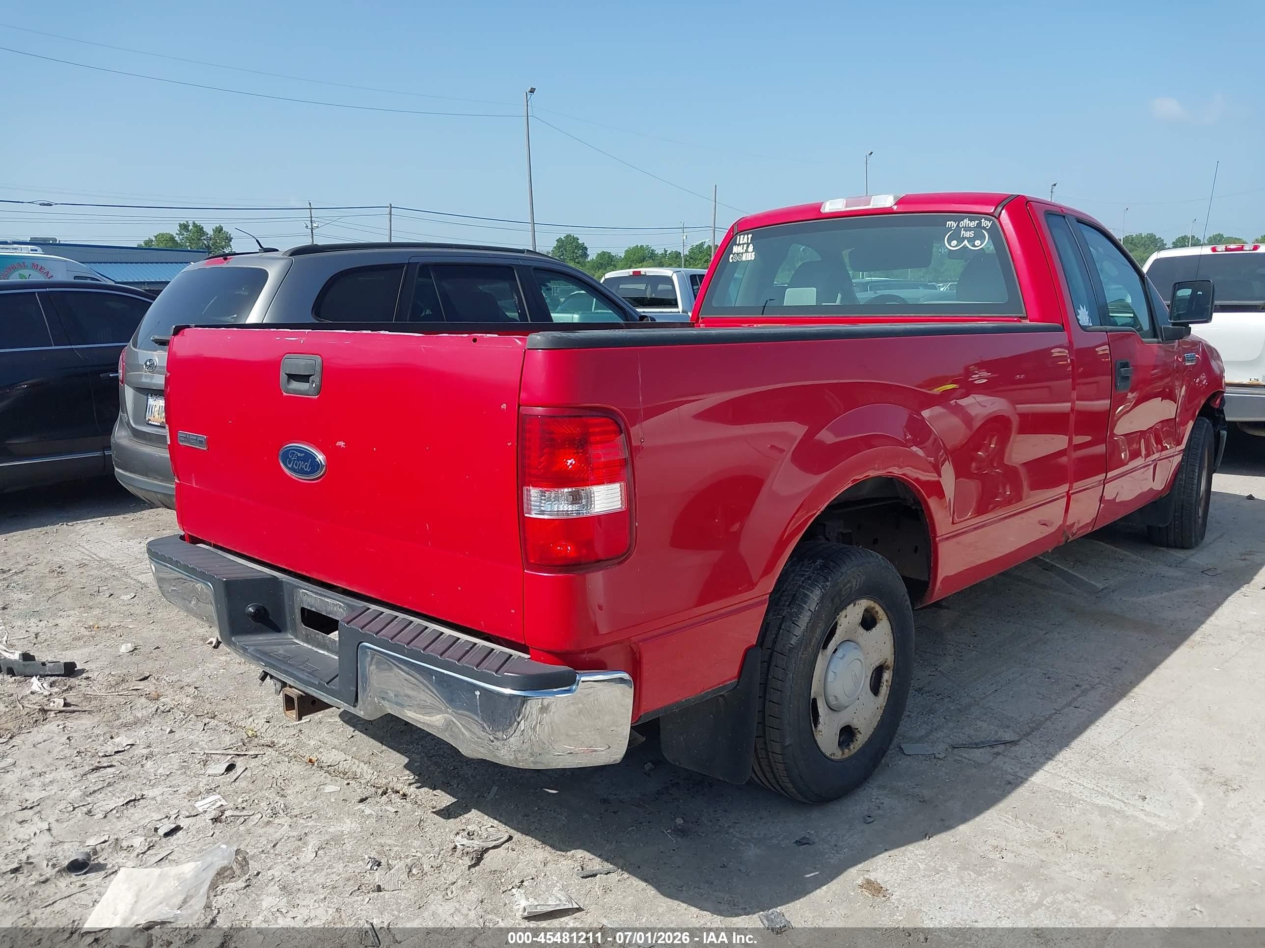 2005 Ford F-150 Stx/xl/xlt Red vin: 1FTRF12W95NB25800