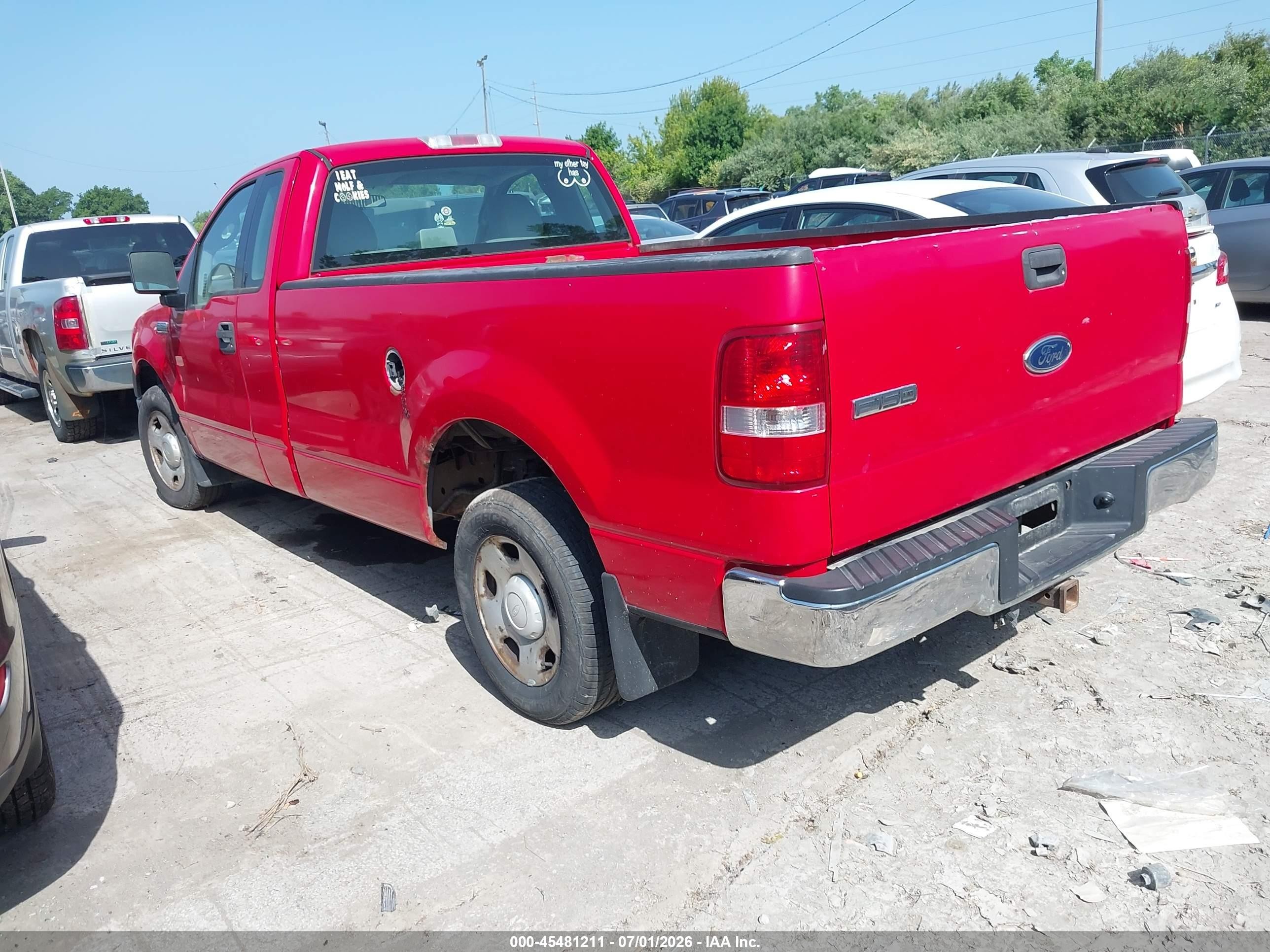 2005 Ford F-150 Stx/xl/xlt Red vin: 1FTRF12W95NB25800