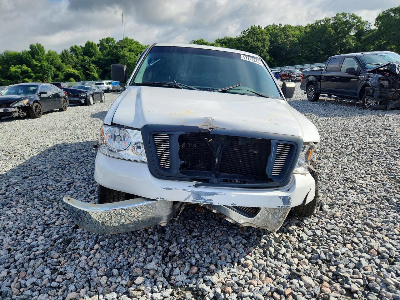 2007 Ford F150 White vin: 1FTRF12W97KB41354