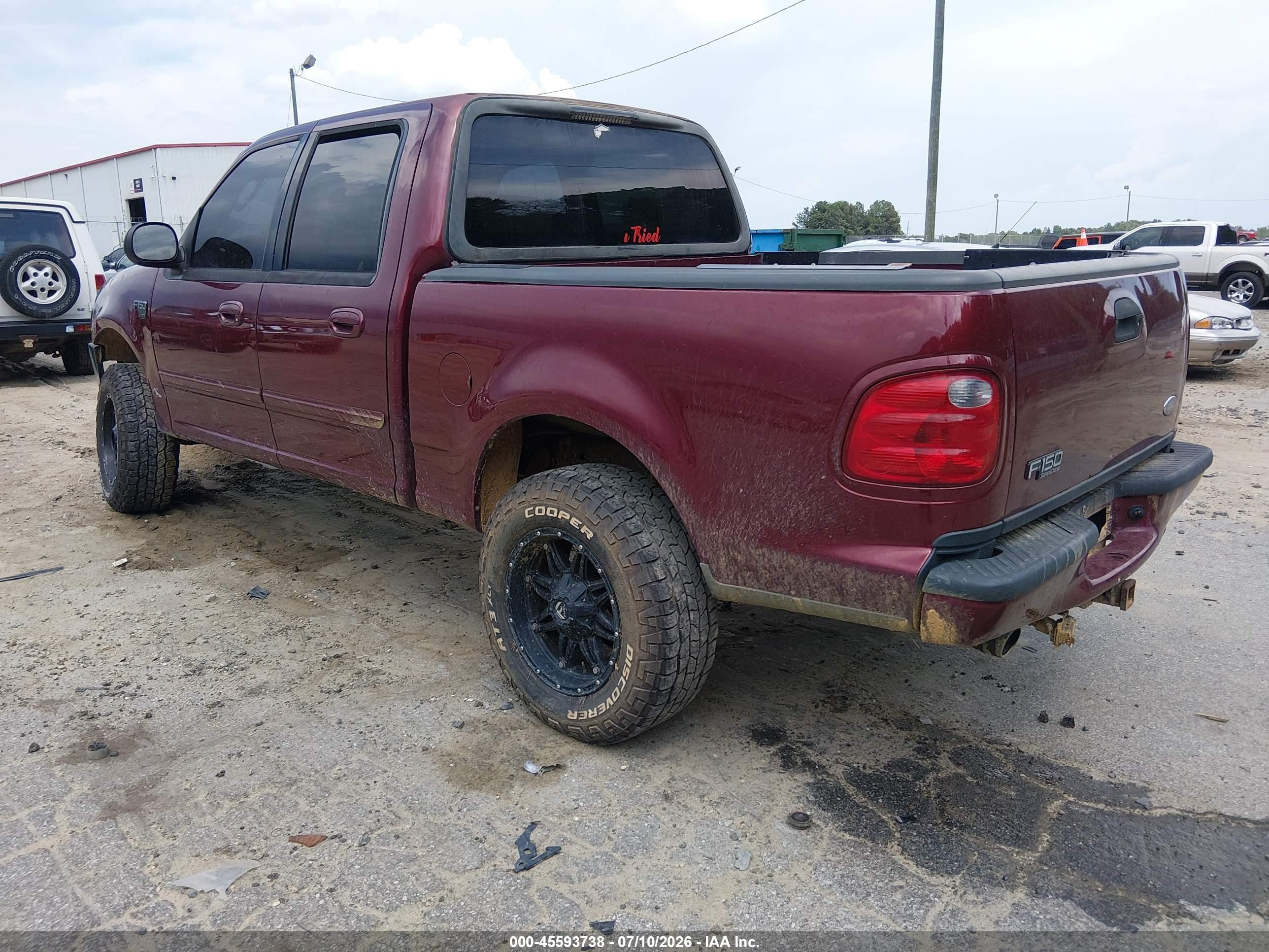 2003 Ford F-150 Lariat/xlt Red vin: 1FTRW07623KA20758