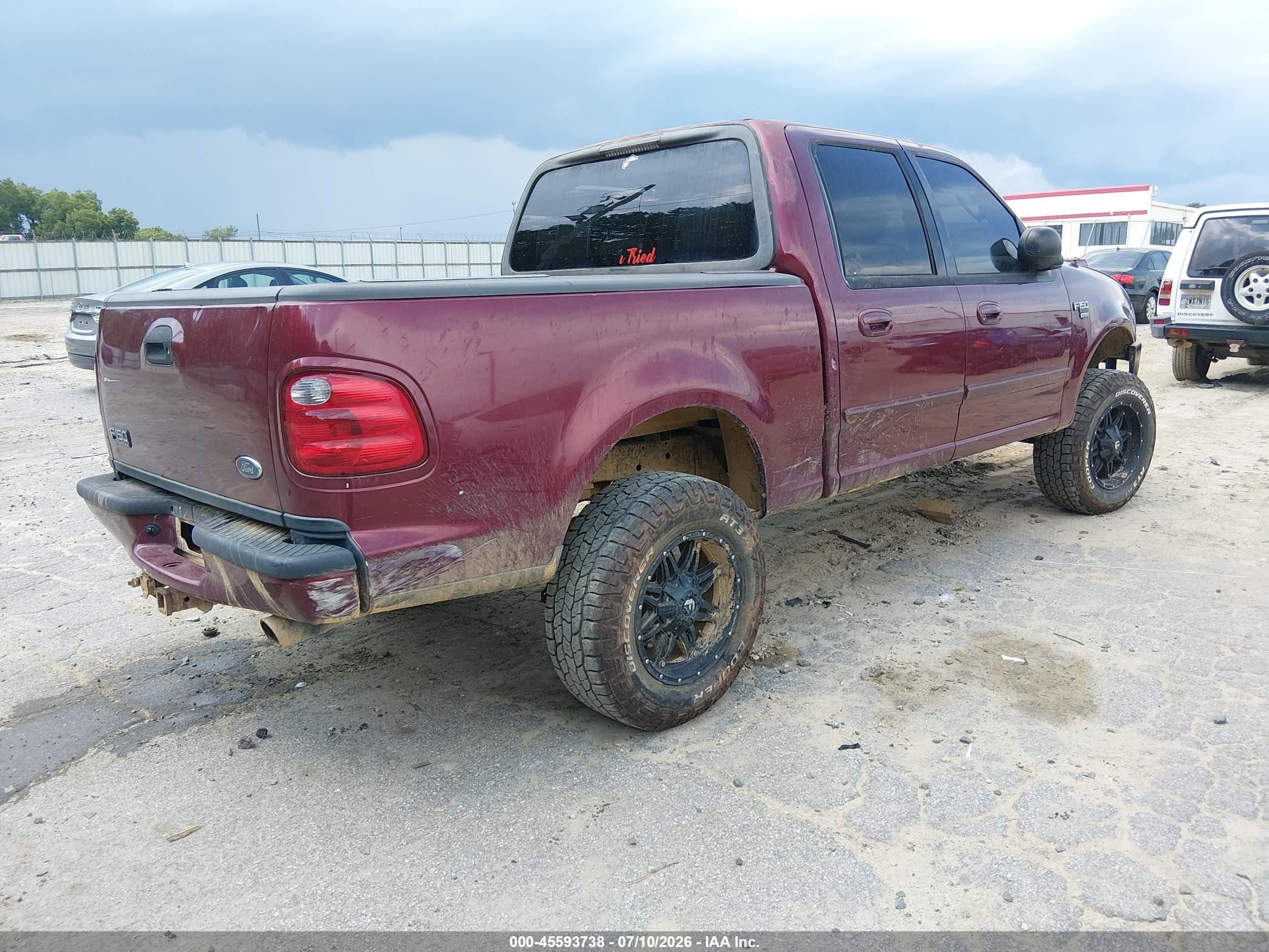 2003 Ford F-150 Lariat/xlt Red vin: 1FTRW07623KA20758