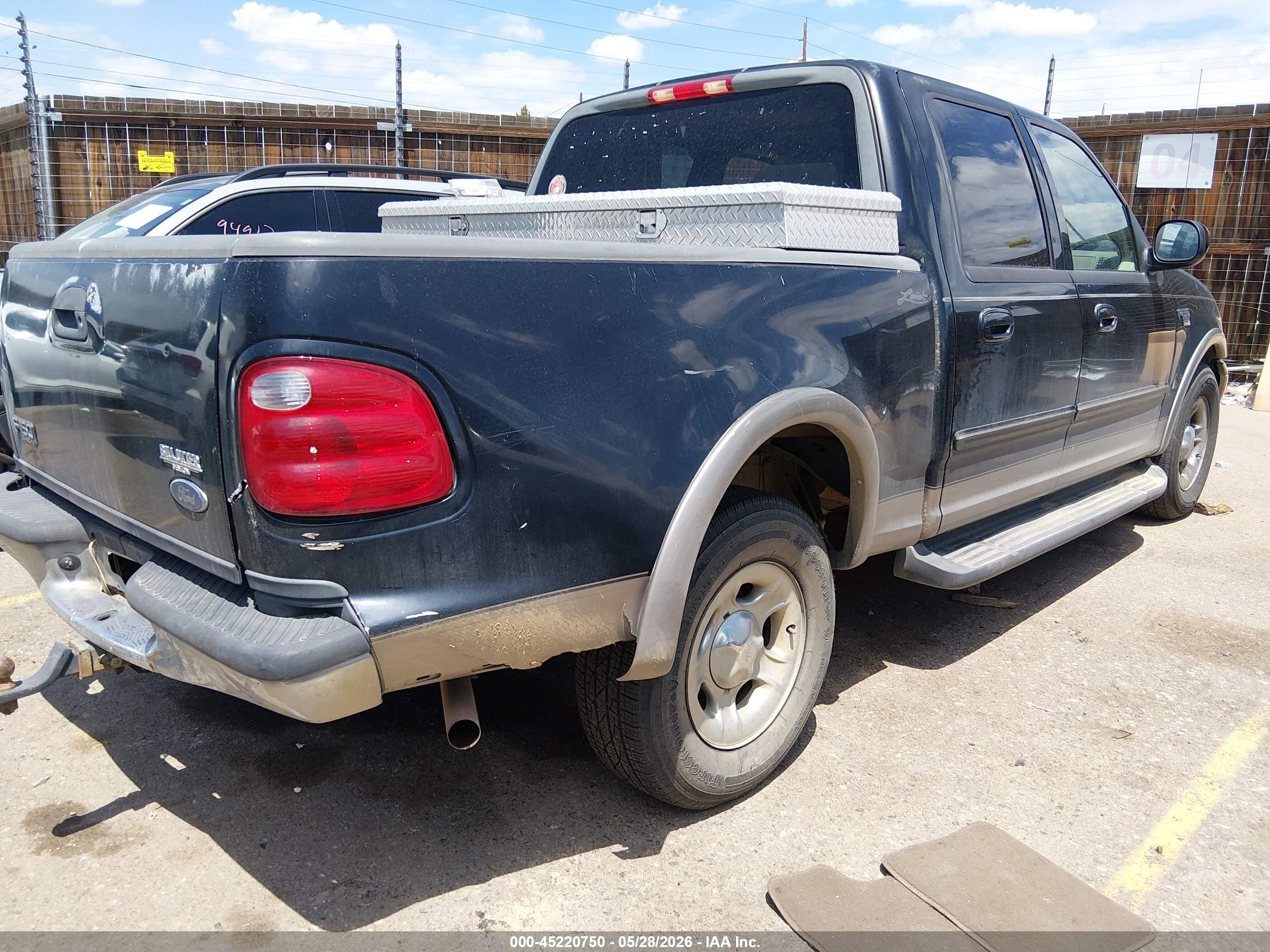 2003 Ford F-150 Lariat/xlt Black vin: 1FTRW07653KA38218