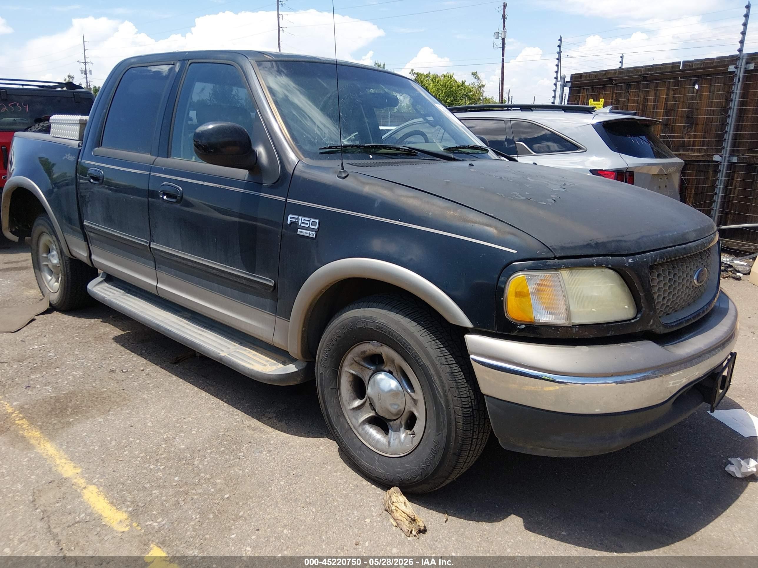 2003 Ford F-150 Lariat/xlt Black vin: 1FTRW07653KA38218