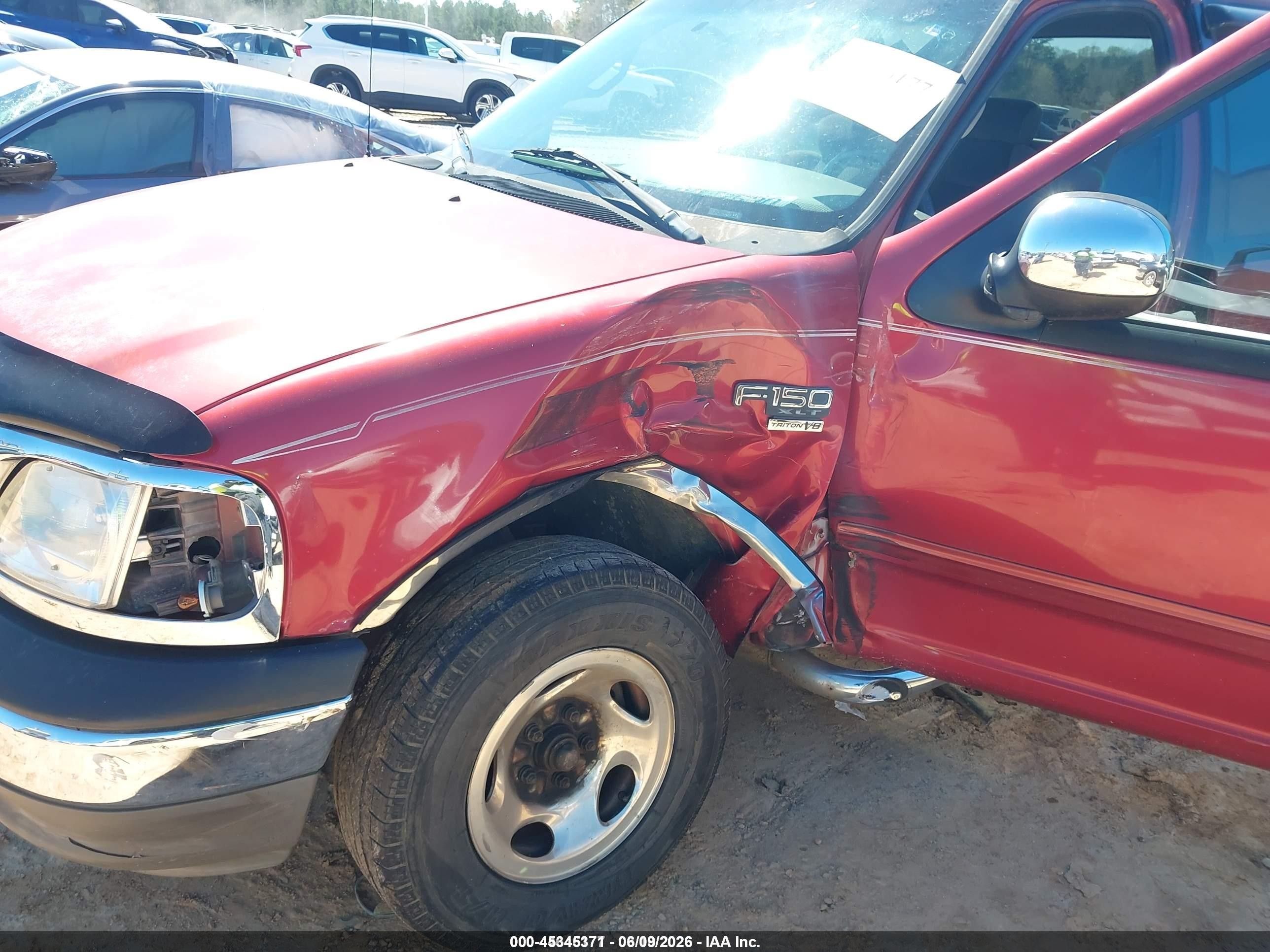 2002 Ford F-150 Lariat/xlt Burgundy vin: 1FTRW07662KA85966