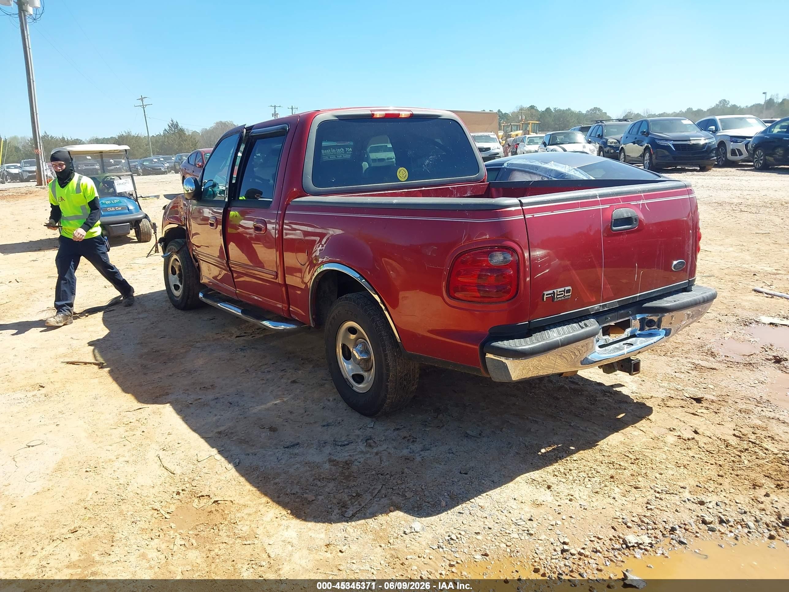 2002 Ford F-150 Lariat/xlt Burgundy vin: 1FTRW07662KA85966