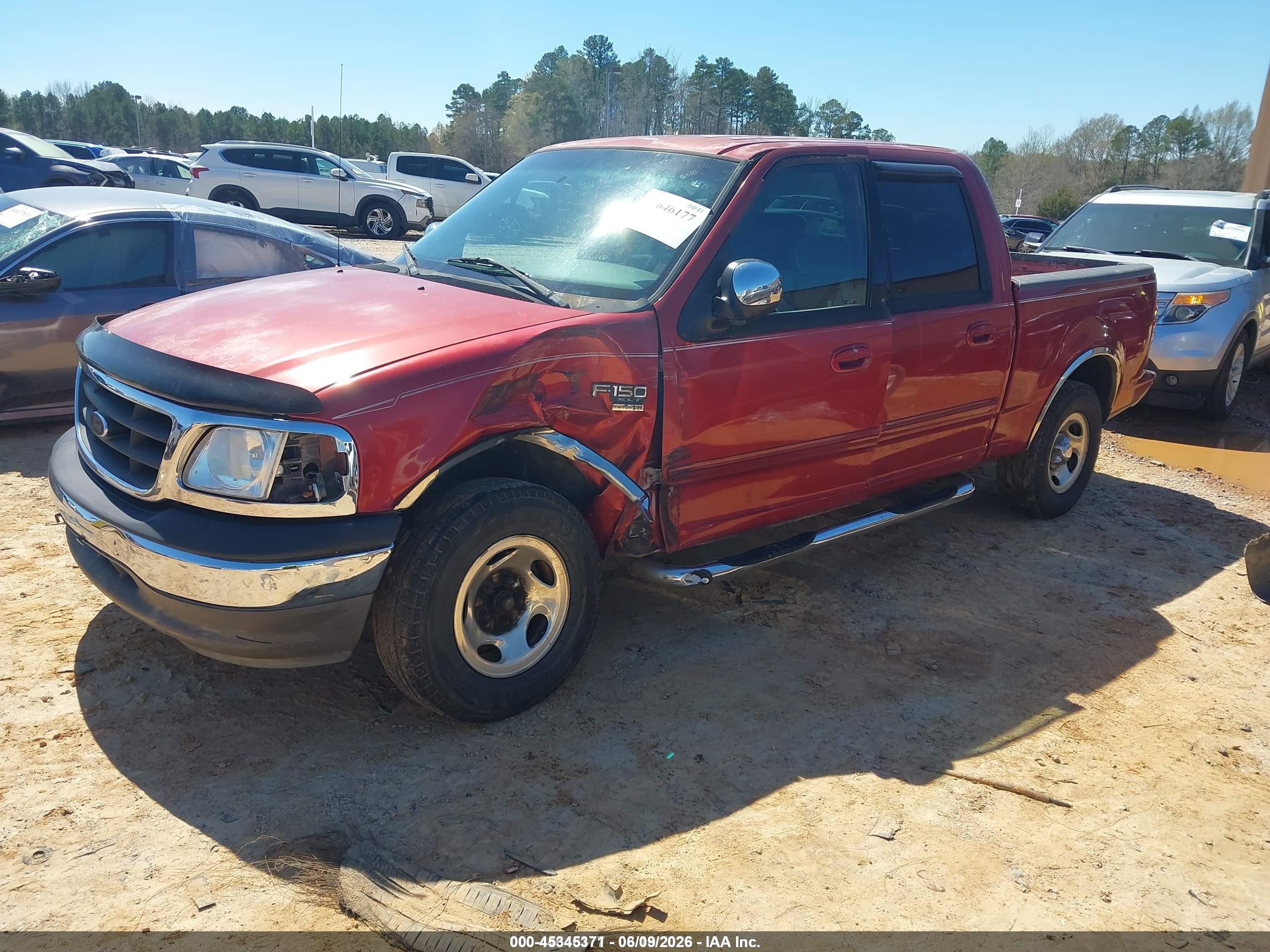 2002 Ford F-150 Lariat/xlt Burgundy vin: 1FTRW07662KA85966