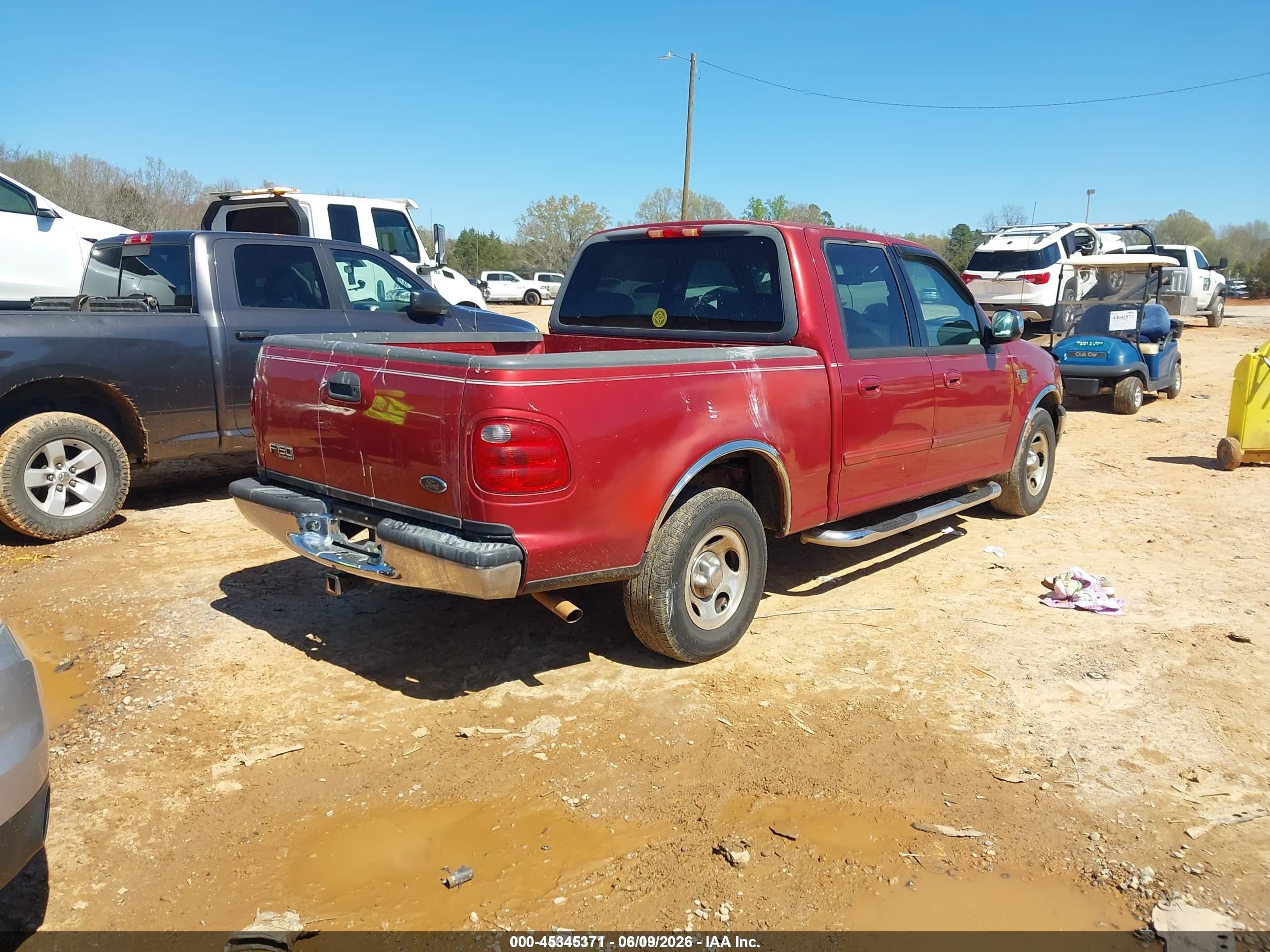 2002 Ford F-150 Lariat/xlt Burgundy vin: 1FTRW07662KA85966