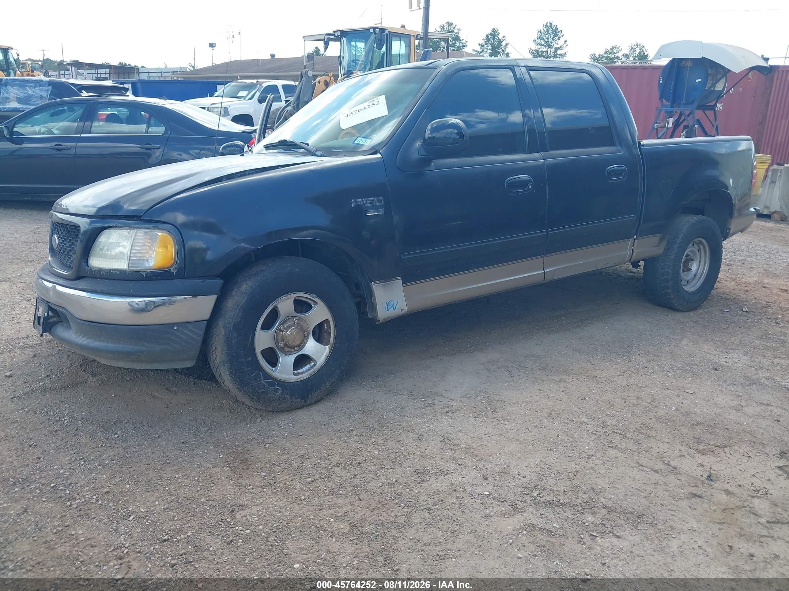 2002 Ford F-150 Lariat/xlt Black vin: 1FTRW07682KB83302