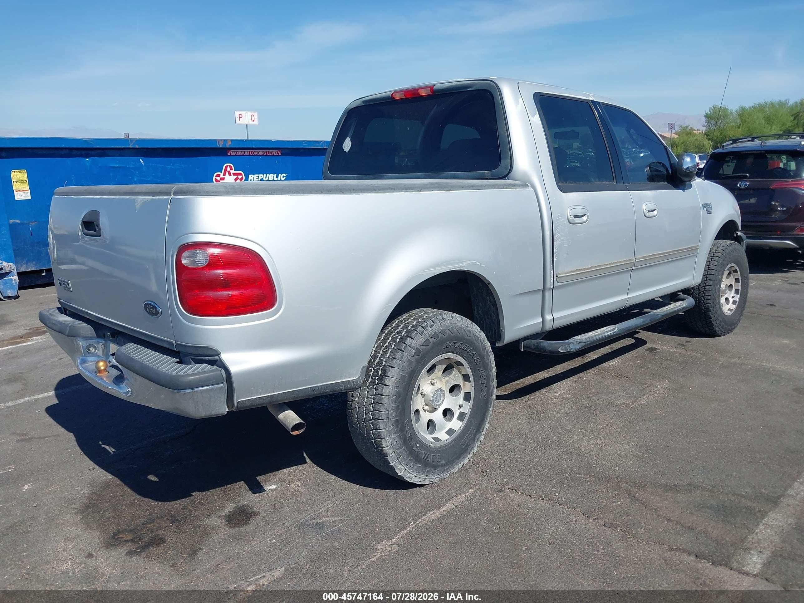 2002 Ford F-150 Lariat/xlt Silver vin: 1FTRW07L02KD05267