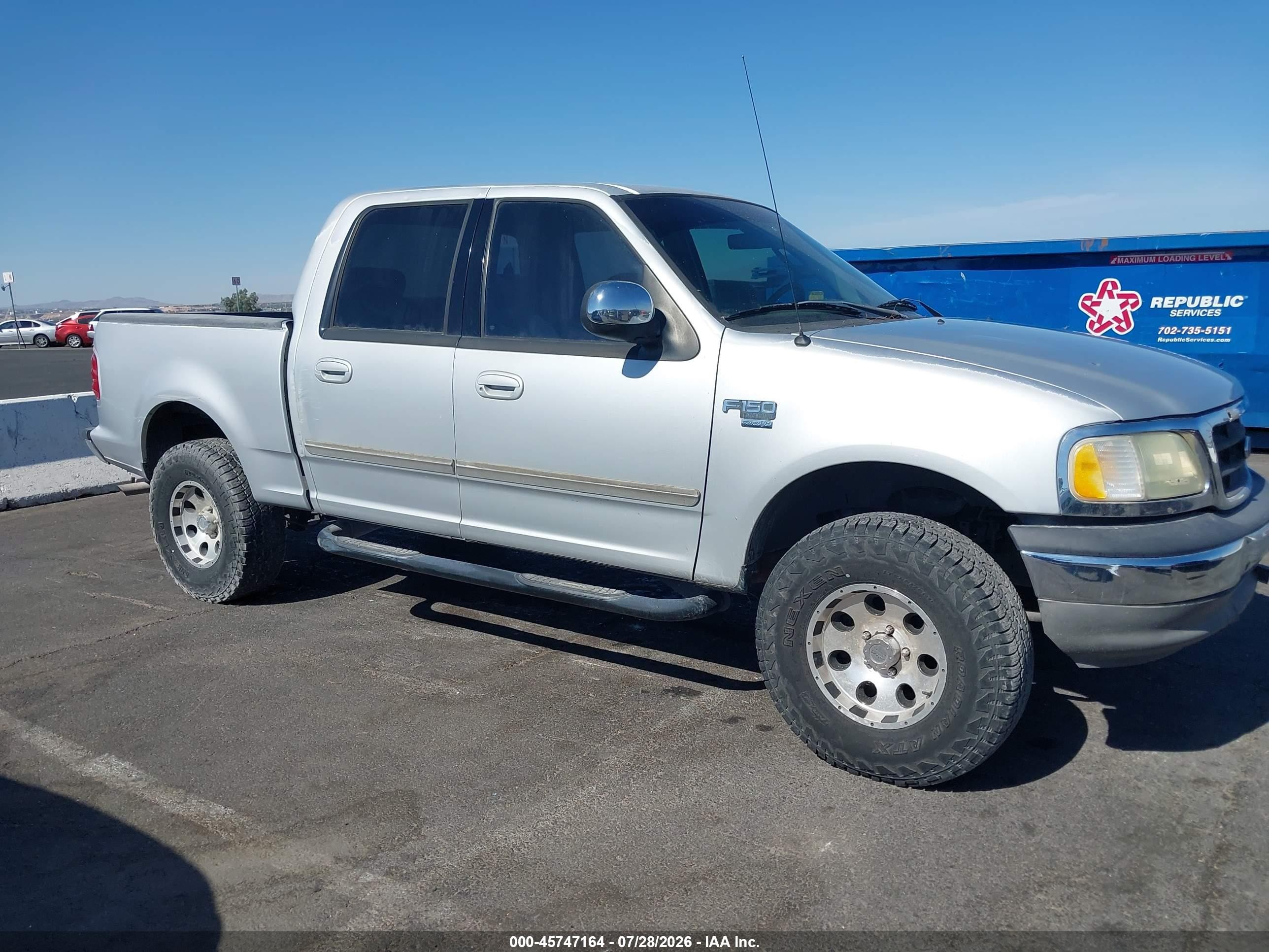 2002 Ford F-150 Lariat/xlt Silver vin: 1FTRW07L02KD05267