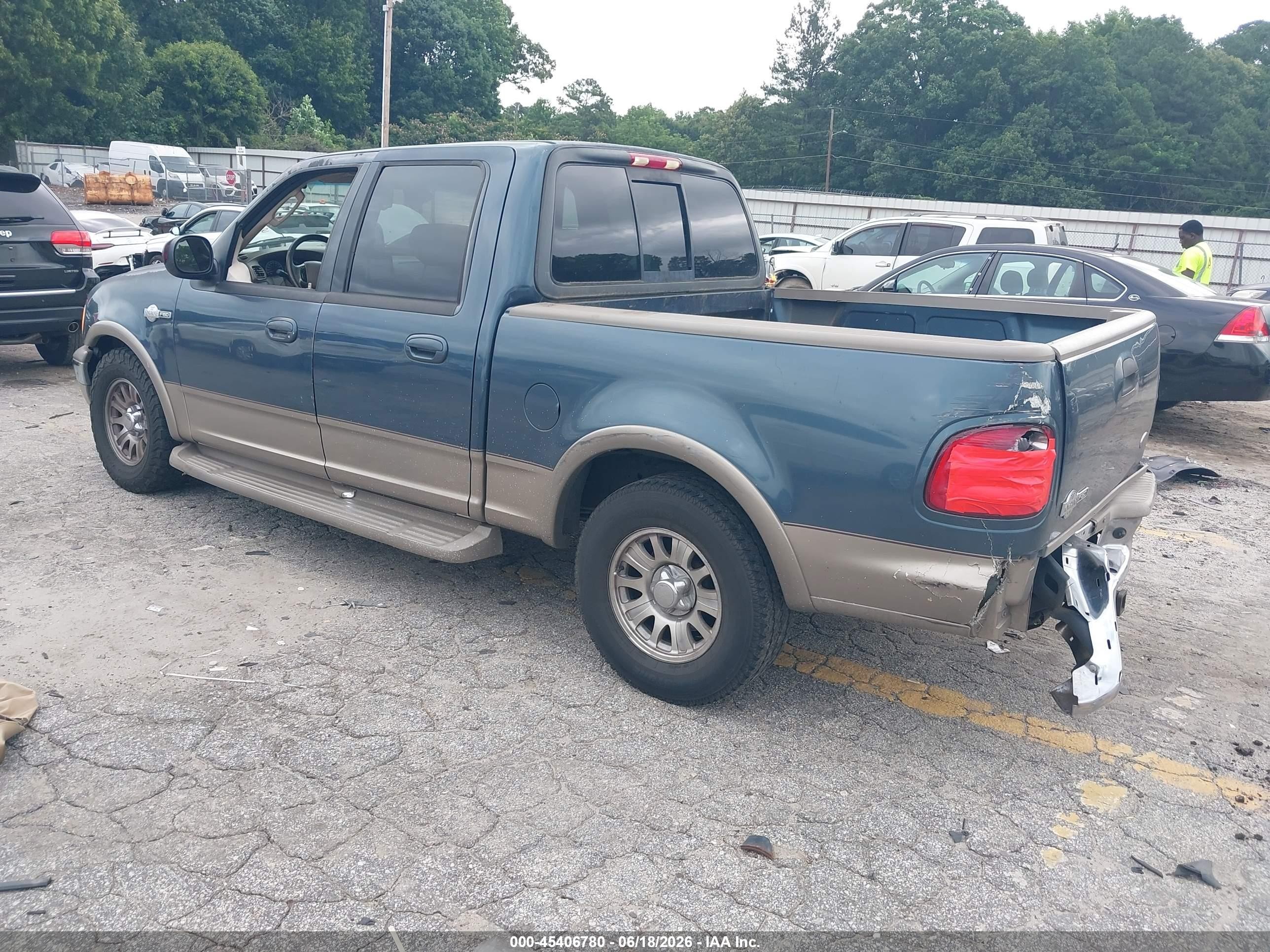 2002 Ford F-150 Lariat/xlt Blue vin: 1FTRW07L02KE36358