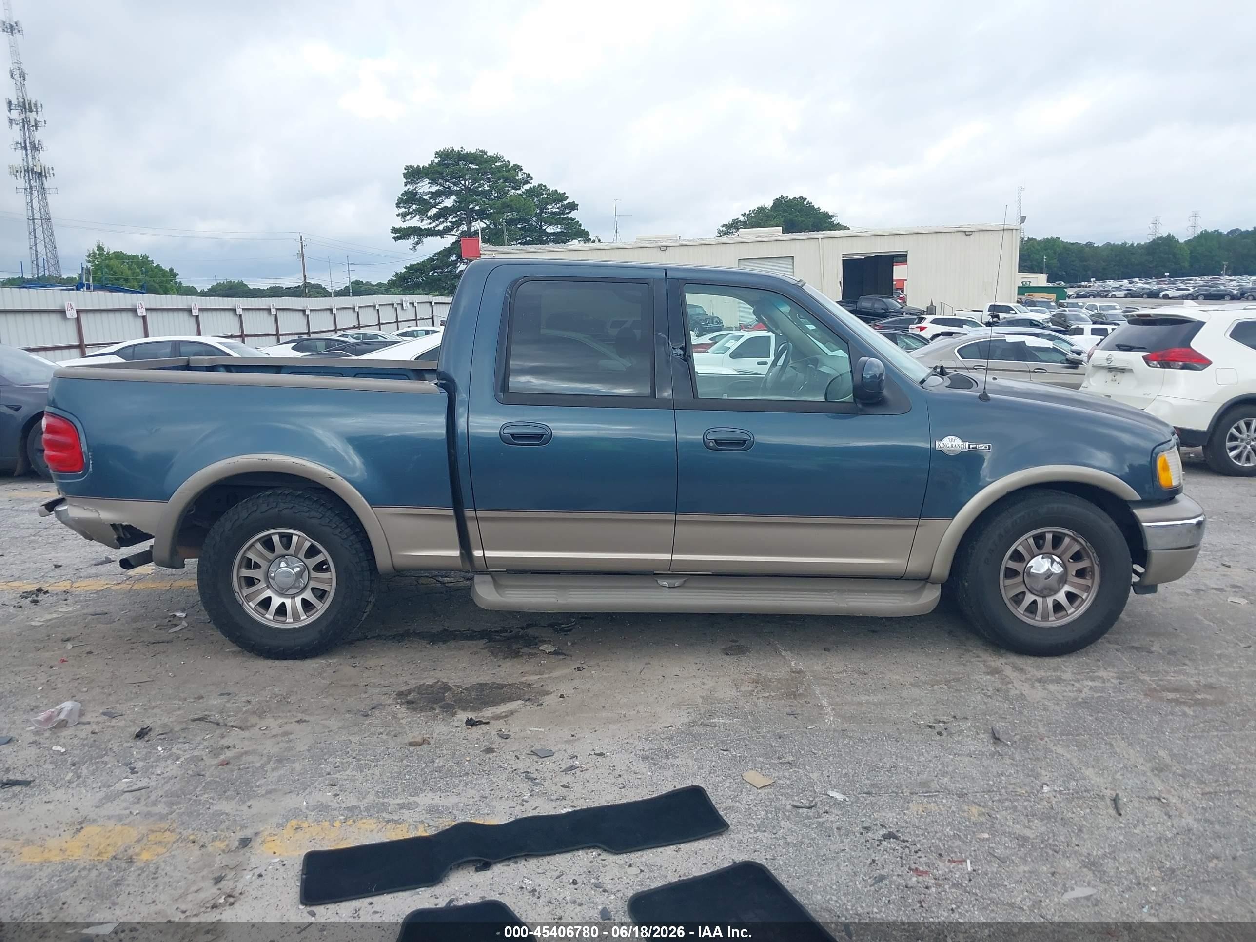 2002 Ford F-150 Lariat/xlt Blue vin: 1FTRW07L02KE36358