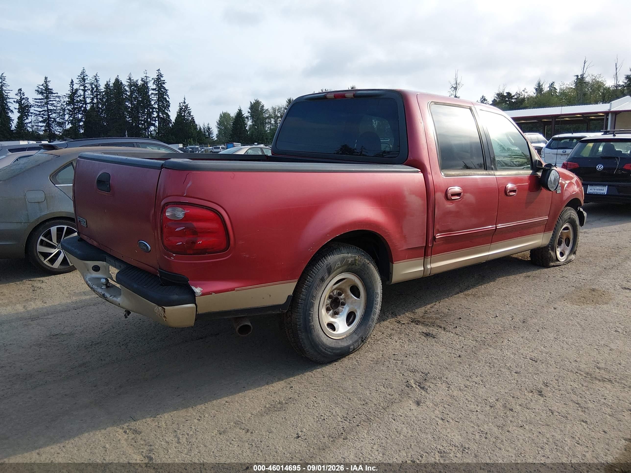 2001 Ford F-150 Harley-davidson Edition/king Ranch Edition/lariat/xlt Бордовый vin: 1FTRW07L11KD64519