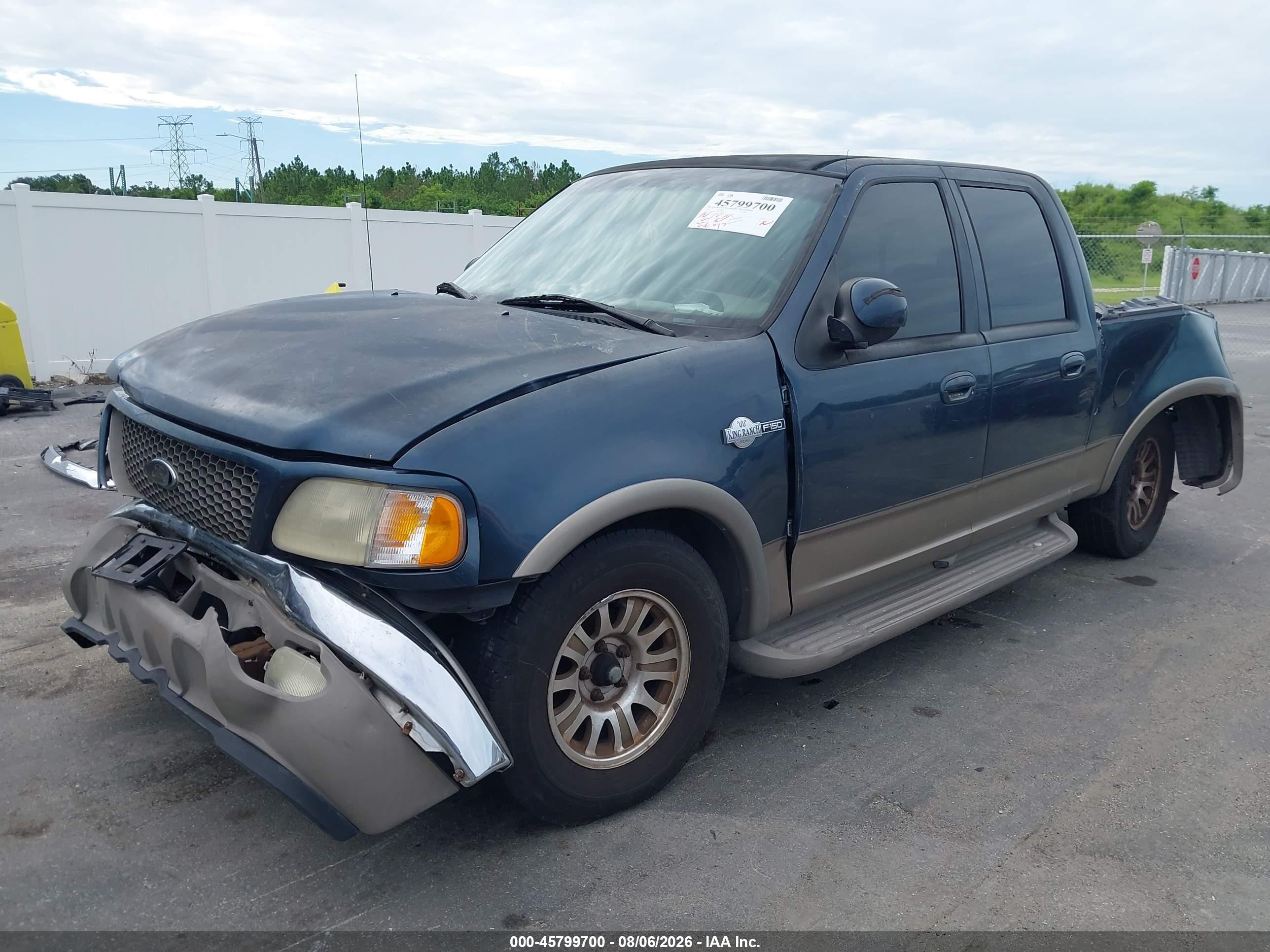 2001 Ford F-150 Harley-davidson Edition/king Ranch Edition/lariat/xlt Navy vin: 1FTRW07L11KF74005