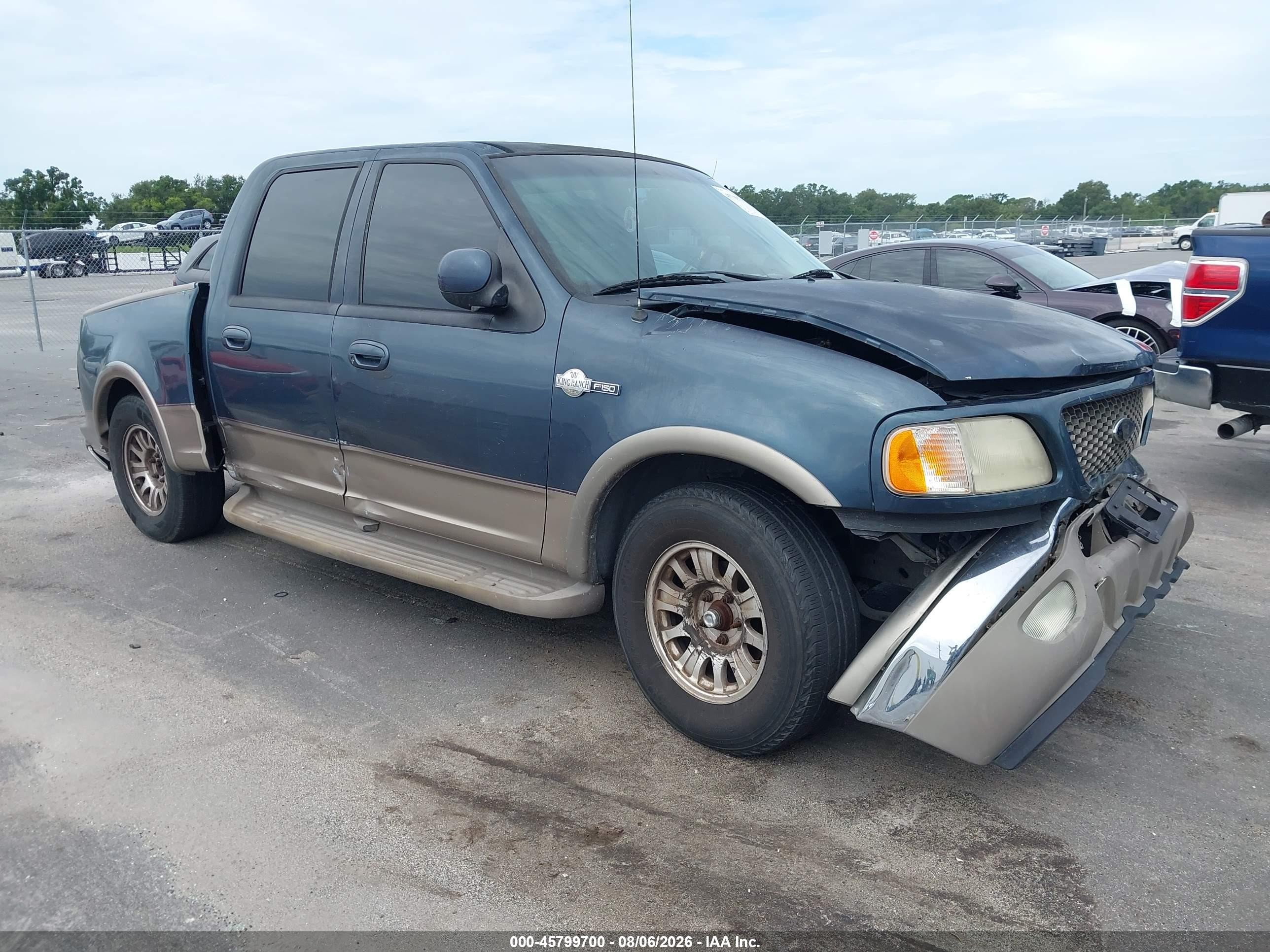 2001 Ford F-150 Harley-davidson Edition/king Ranch Edition/lariat/xlt Navy vin: 1FTRW07L11KF74005