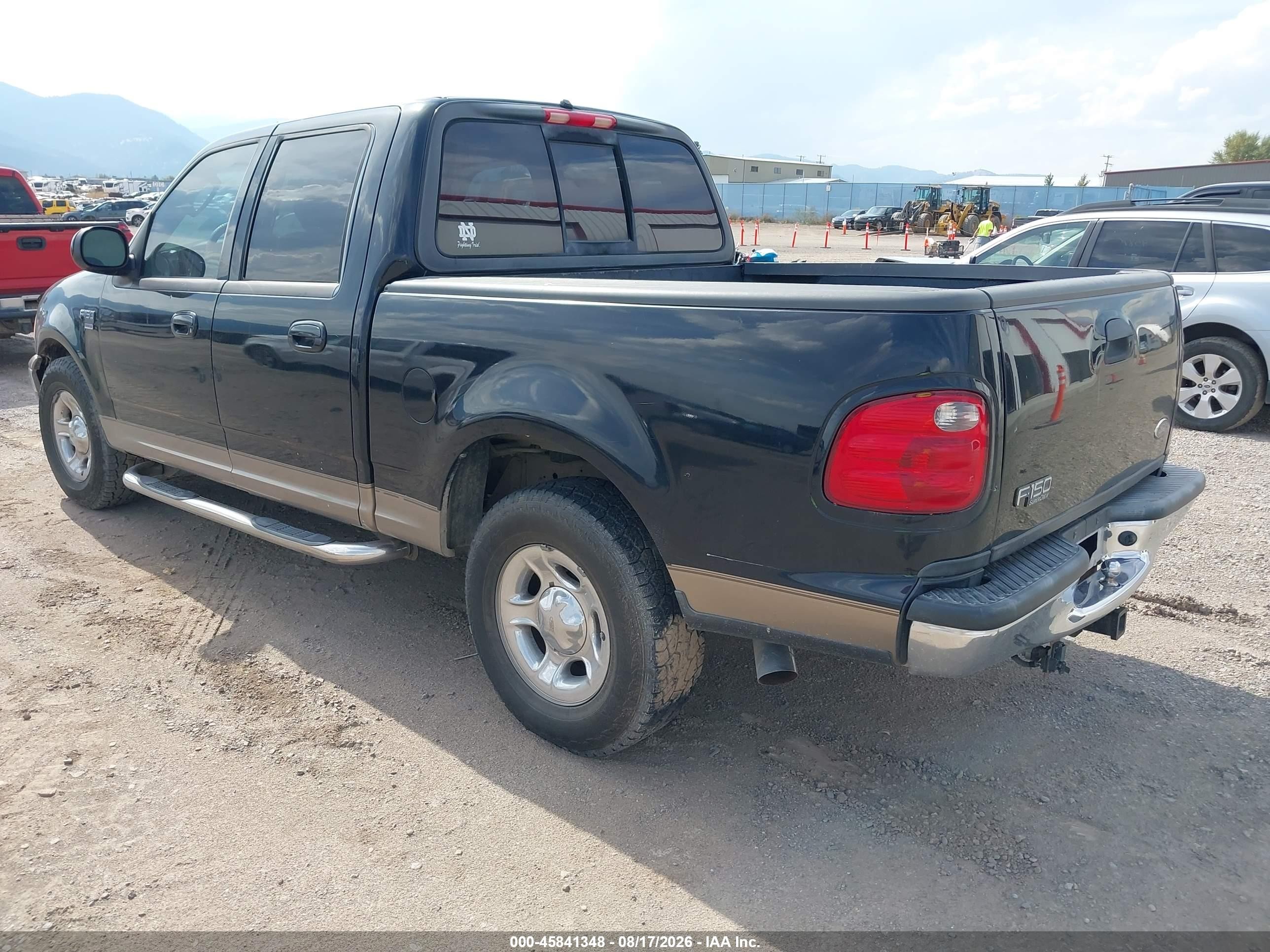 2002 Ford F-150 Lariat/xlt Black vin: 1FTRW07L12KD46457