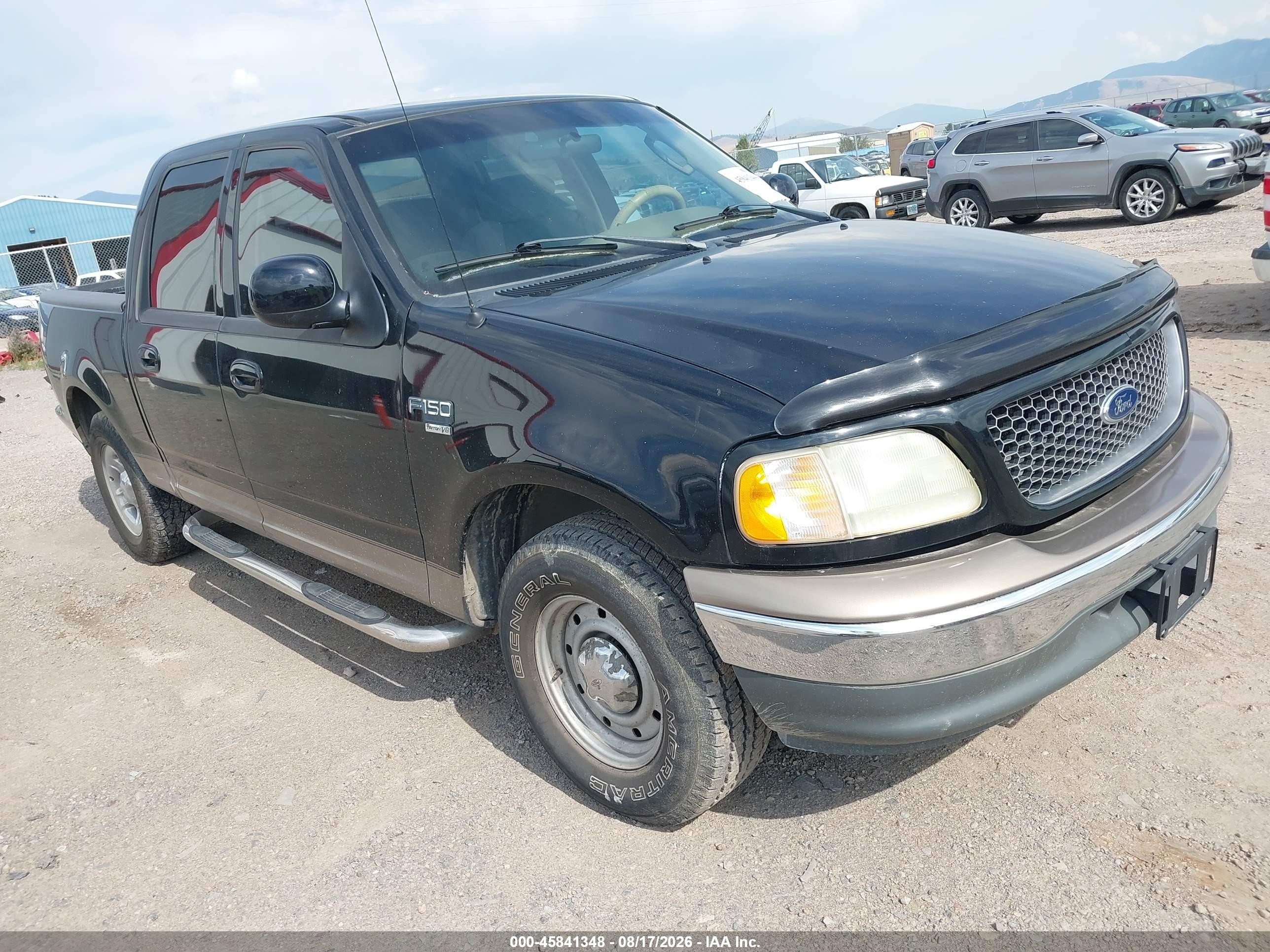 2002 Ford F-150 Lariat/xlt Black vin: 1FTRW07L12KD46457