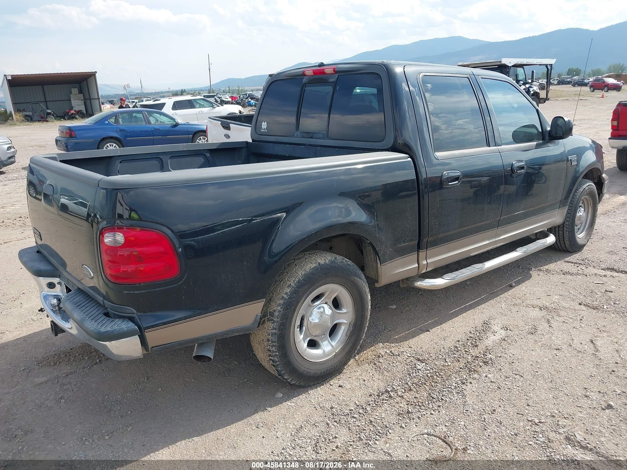 2002 Ford F-150 Lariat/xlt Black vin: 1FTRW07L12KD46457