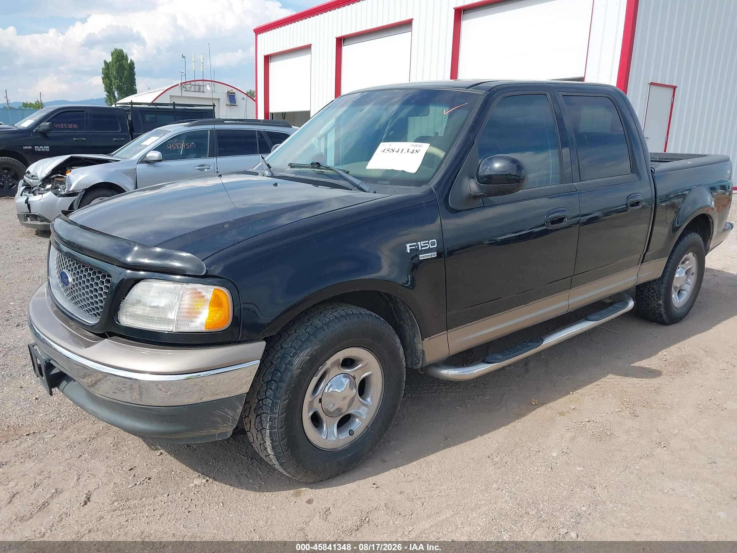 2002 Ford F-150 Lariat/xlt Black vin: 1FTRW07L12KD46457