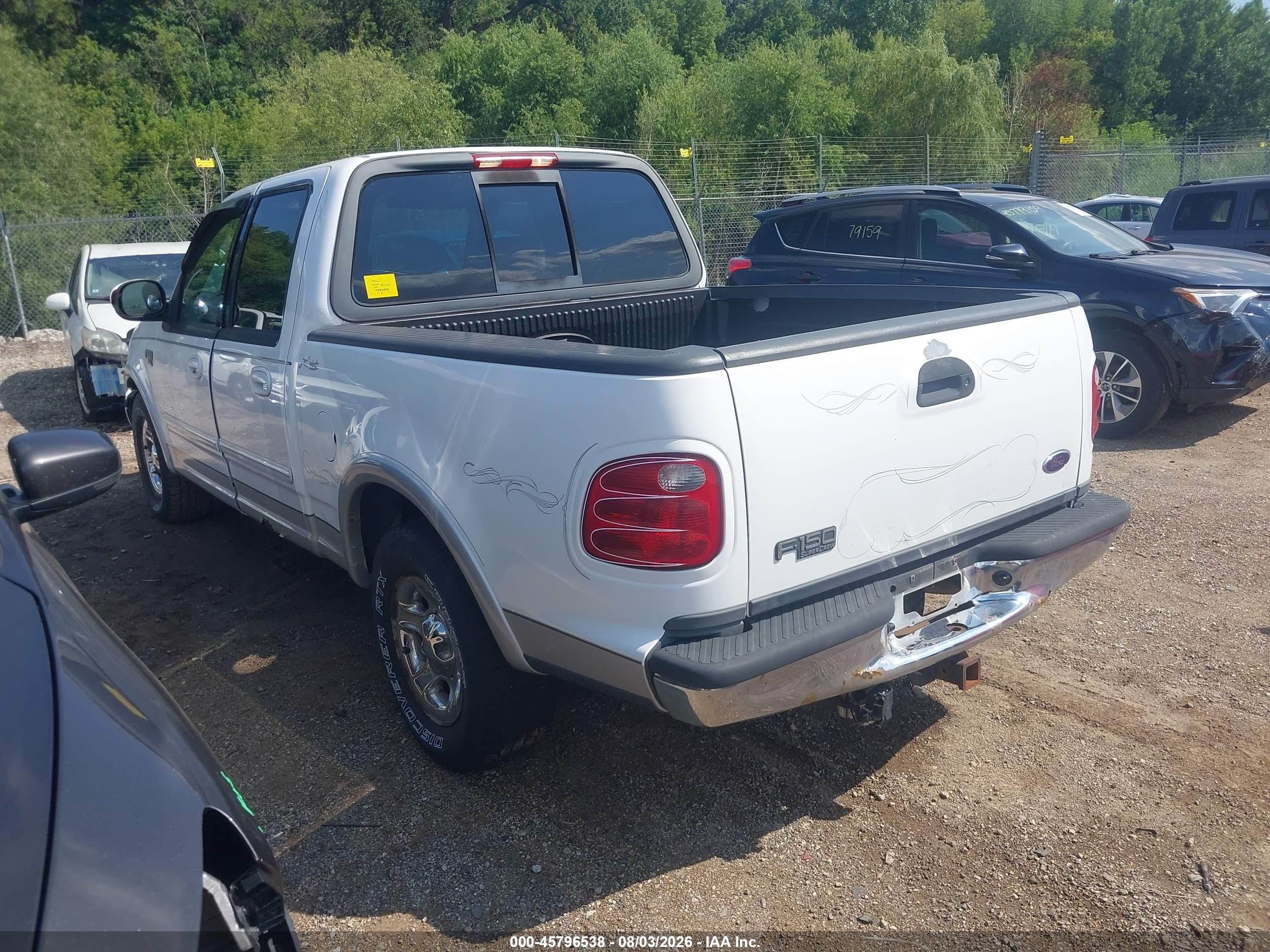 2003 Ford F-150 Lariat/xlt White vin: 1FTRW07L13KA44961