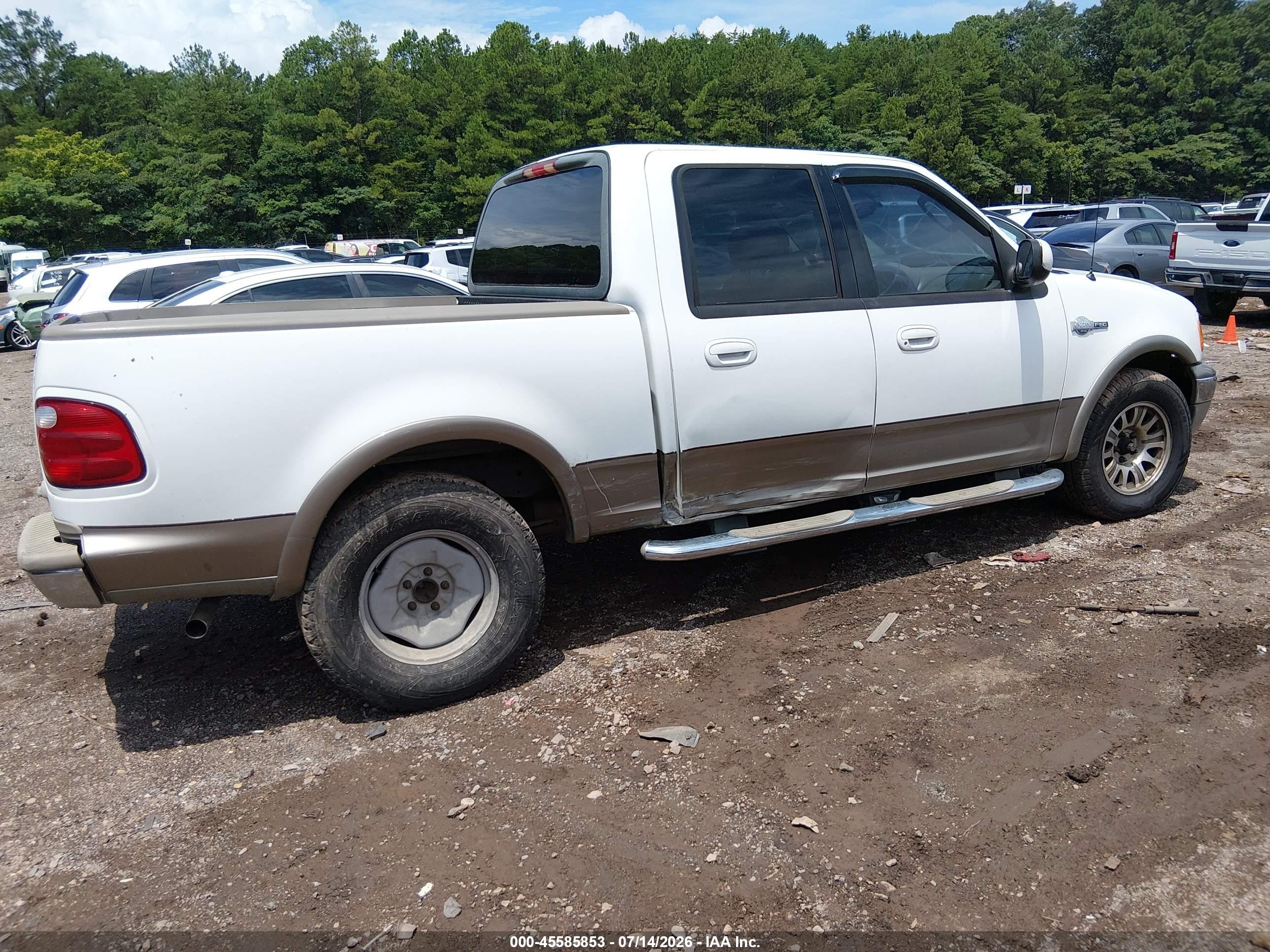 2003 Ford F-150 Lariat/xlt White vin: 1FTRW07L13KC71826