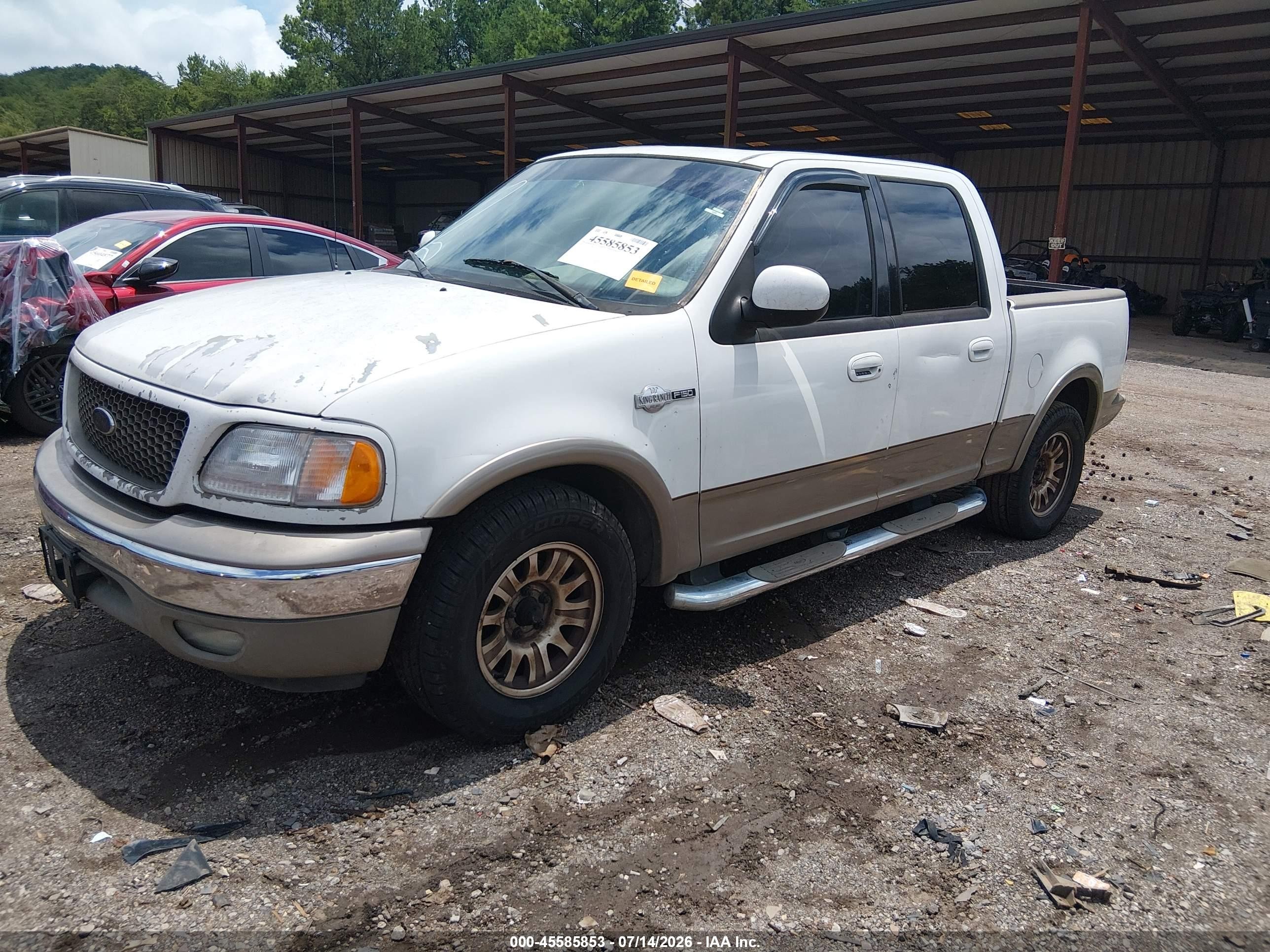 2003 Ford F-150 Lariat/xlt White vin: 1FTRW07L13KC71826