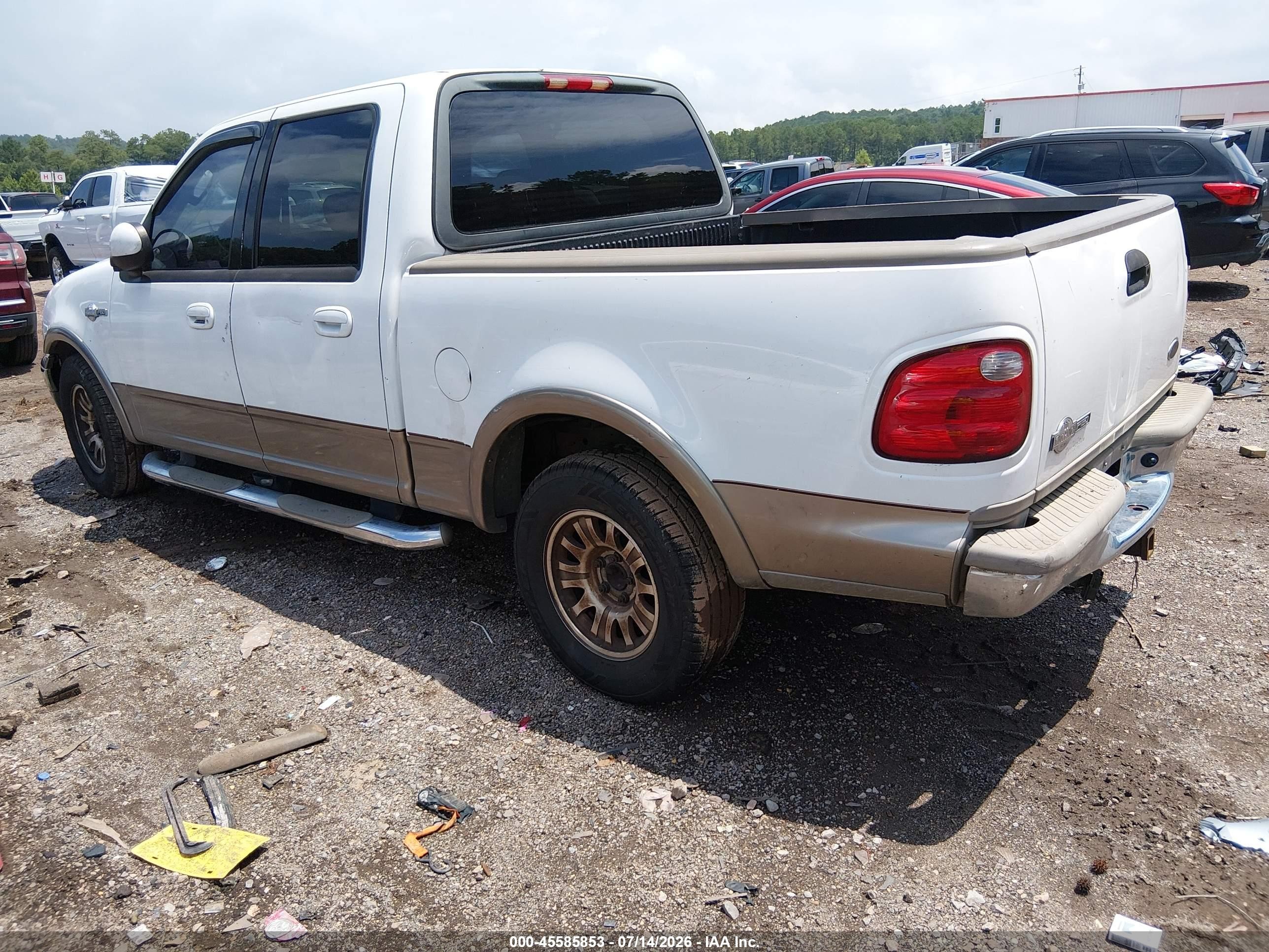2003 Ford F-150 Lariat/xlt White vin: 1FTRW07L13KC71826