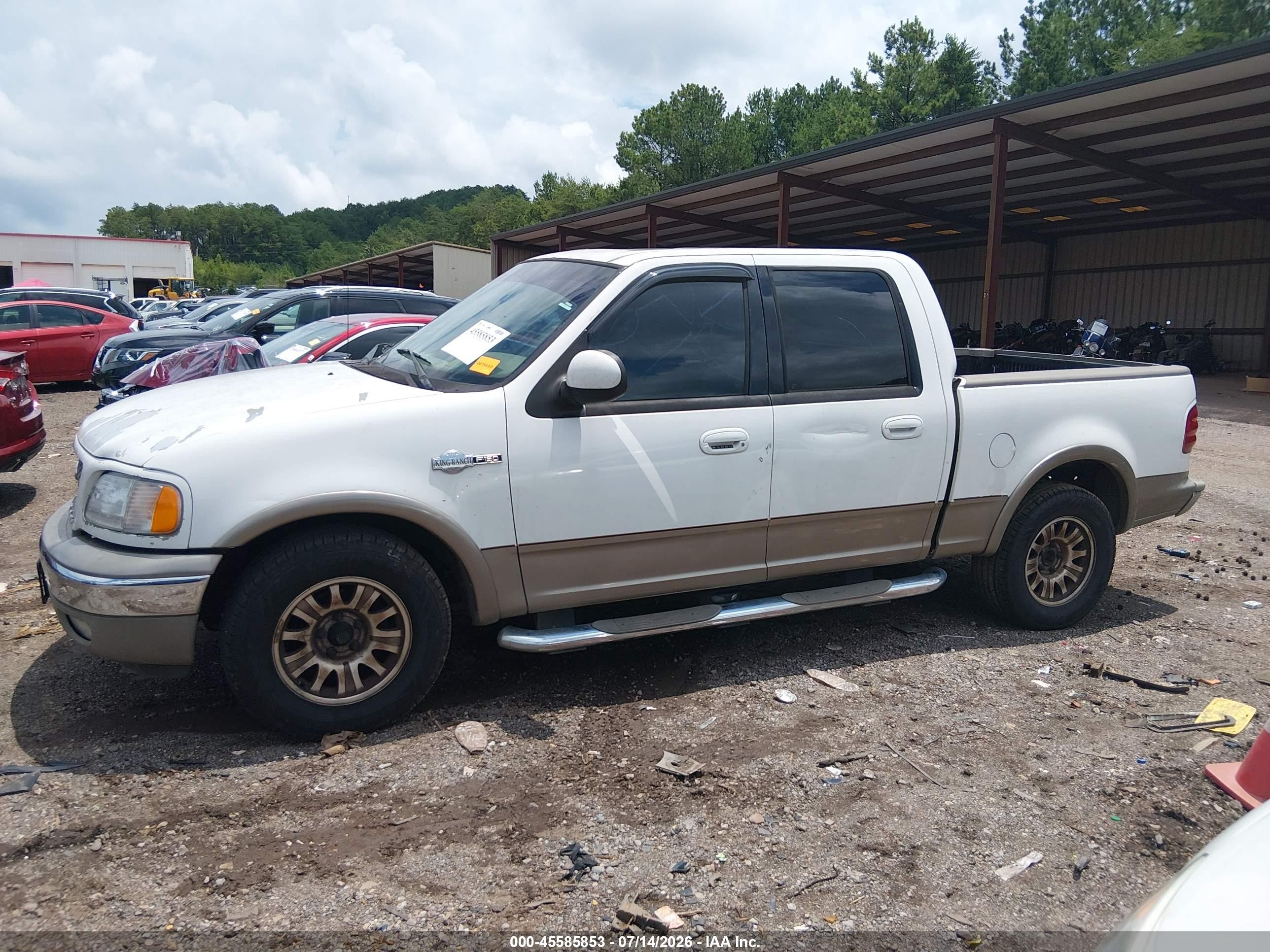 2003 Ford F-150 Lariat/xlt White vin: 1FTRW07L13KC71826